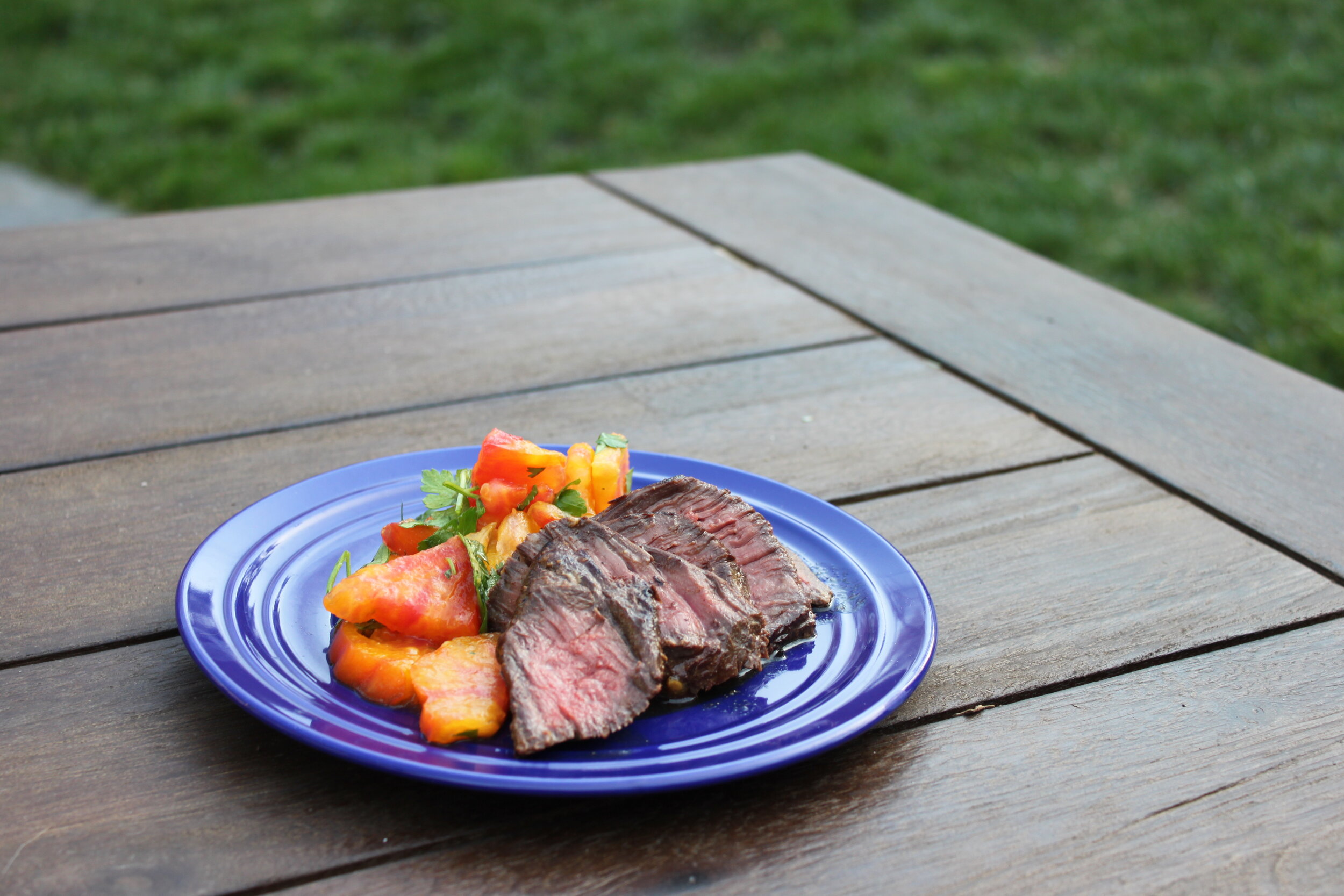 Mustard Rubbed Hanger Steak