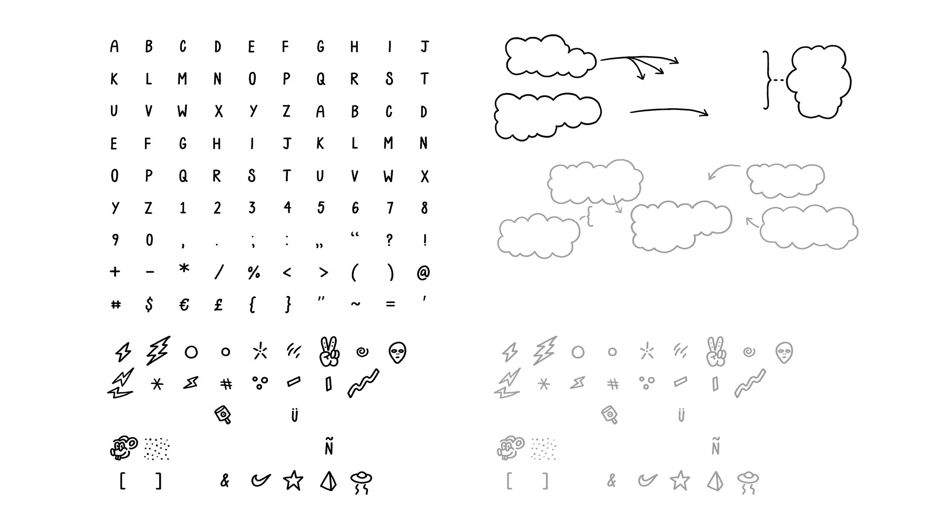 I created a custom hand drawn font along with a few hand drawn icons and text bubbles for show annotations within the animations.