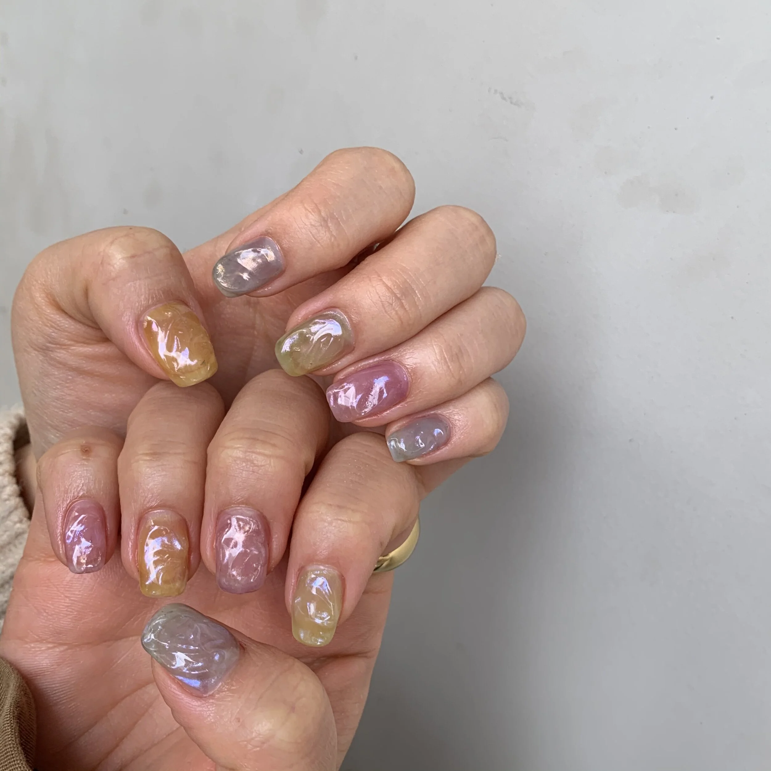 ミラーと凹凸ネイル