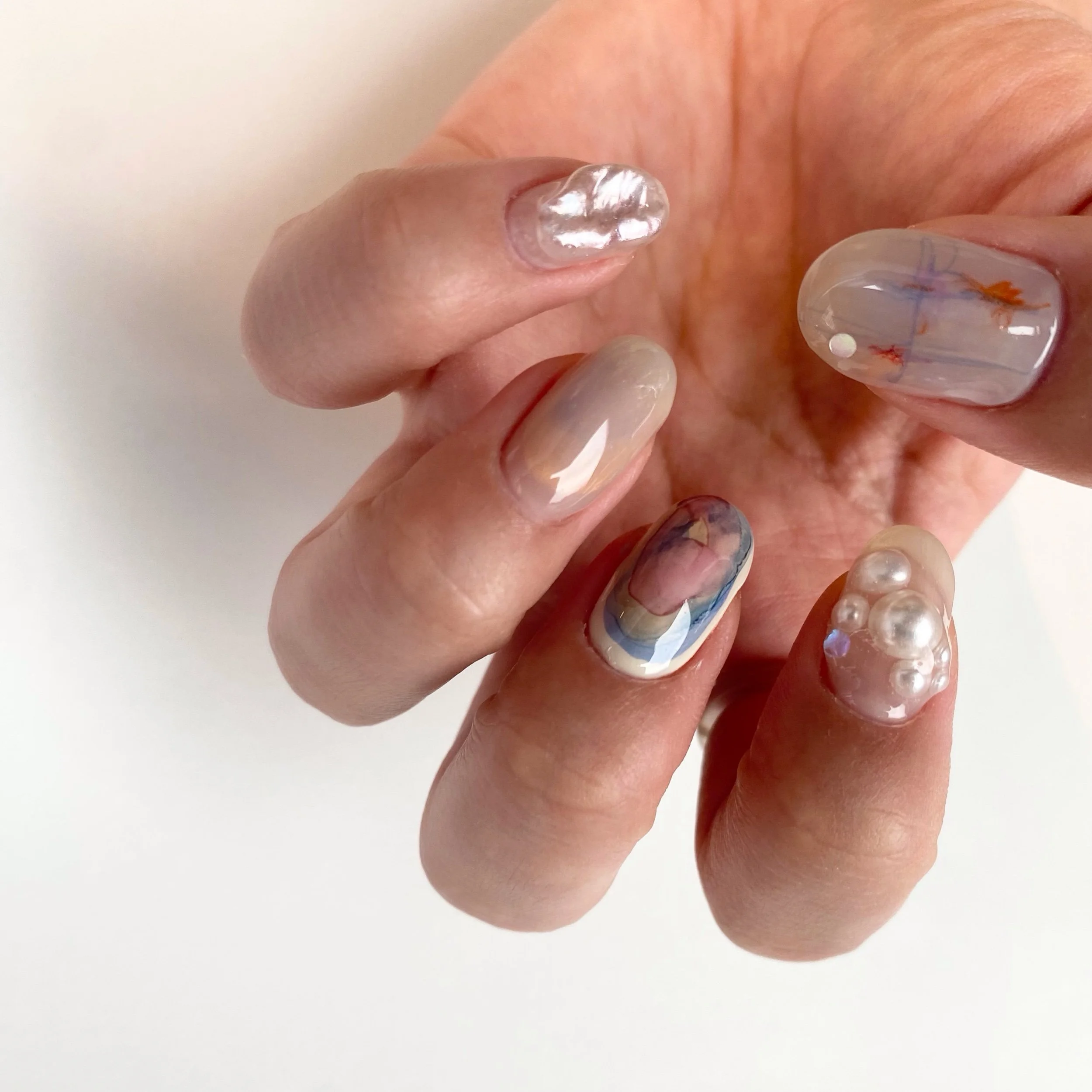 混ぜ込みネイル