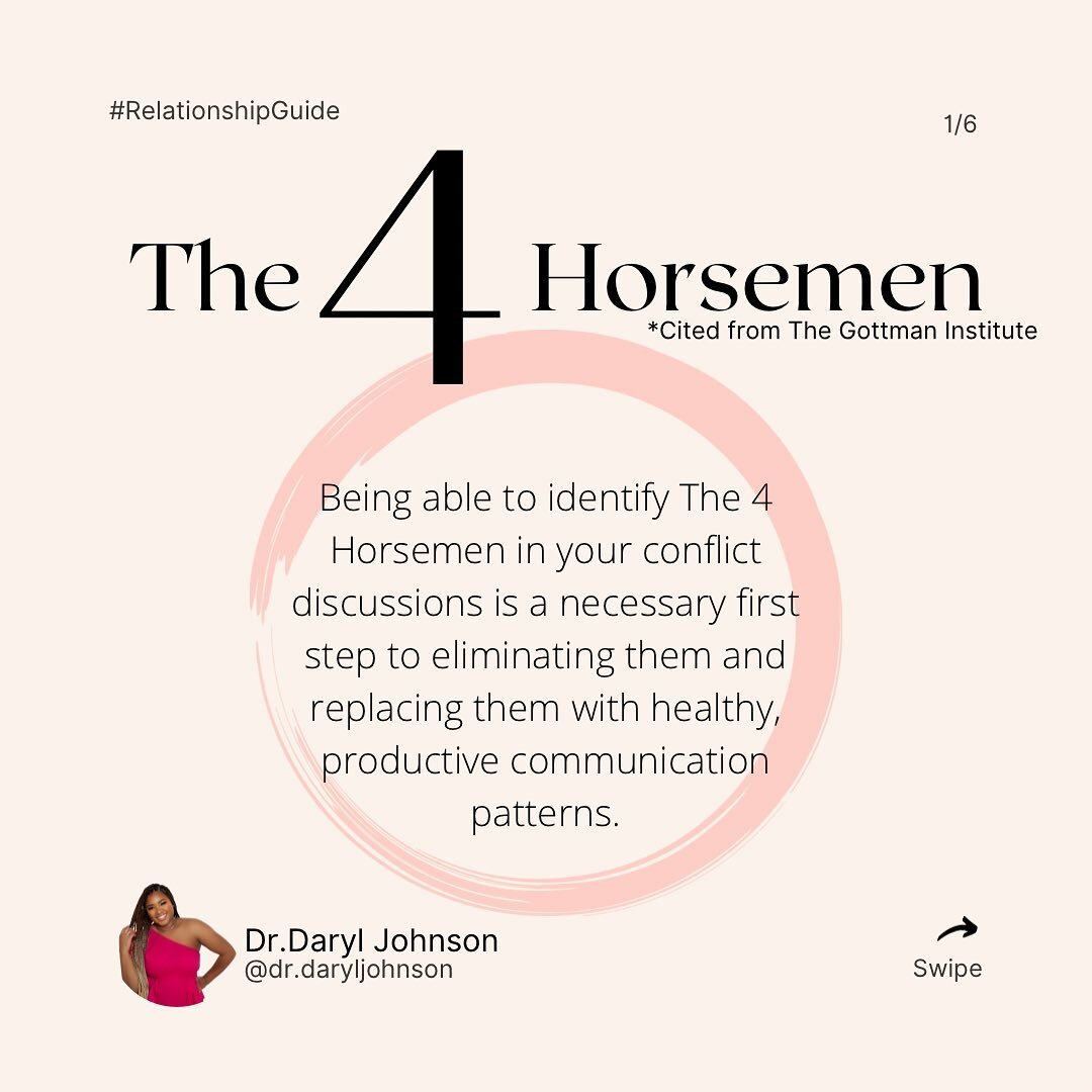 The 4 Horsemen are one of the relationship killers. 

Do you use any of these? Let me know in the comments. 

Stay tuned for my upcoming post talking about the antidotes to shifting out of these conflict habits.