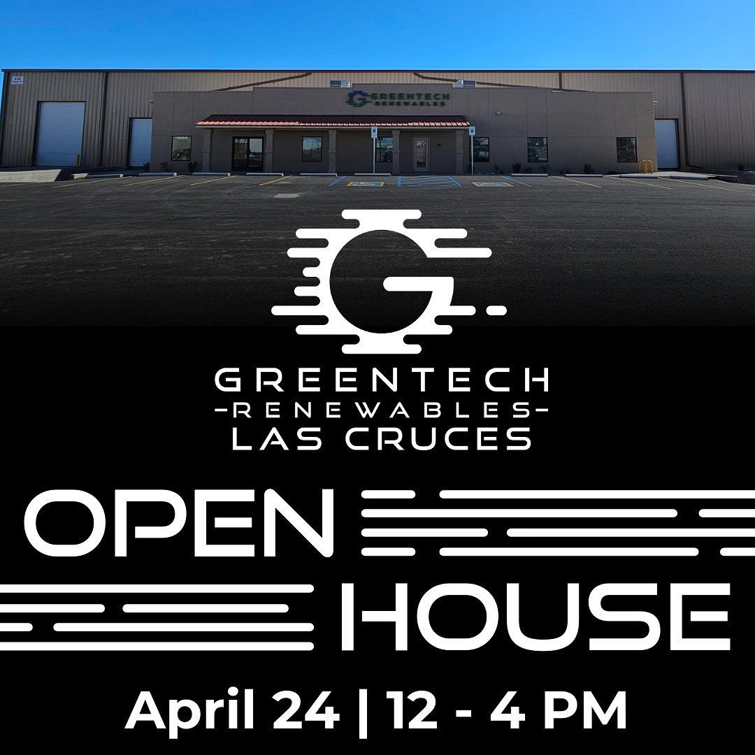 Join us at the Greentech Renewables Open House in Las Cruces on April 24 from 12-4pm! @greentech_sw 

Live music by @felinefoxmusic @jamalstreeter 🎸🎤
Learn about renewable energy resources! ☀️
Games and raffle prizes! 🌟
Free food and beverages 👍
