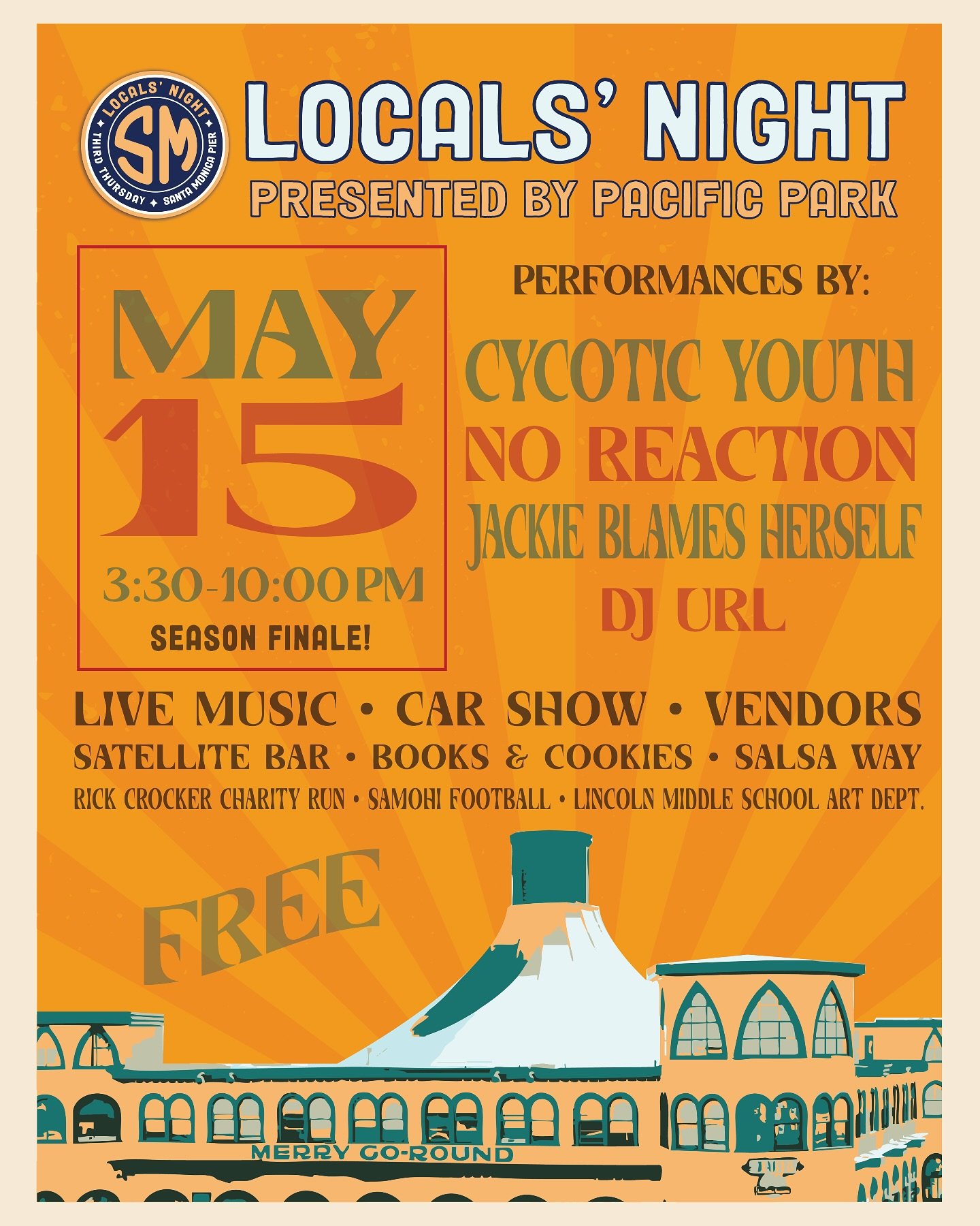 Locals&rsquo; Night is going out with a bang! The final night of the season hits the Pier on May 15&mdash;don&rsquo;t miss your chance to dance, shop, and soak up the good vibes one last time.

This special edition supports three incredible causes: t