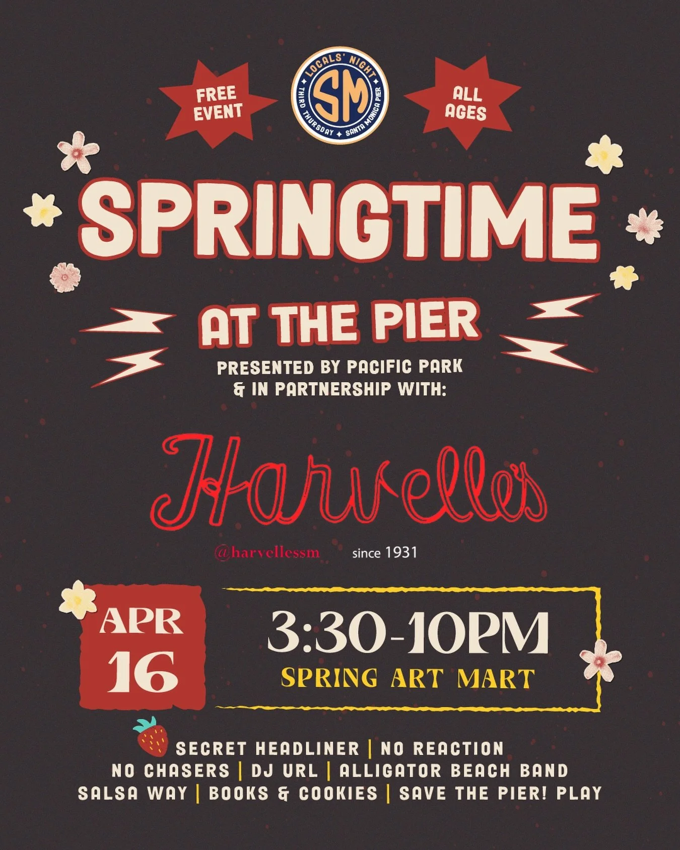 2 stages of live music. Spring Art Mart. &ldquo;Save the Pier!&rdquo; Play. Salsa Dancing. All in one night.

April 16 👀 Free tickets in bio!