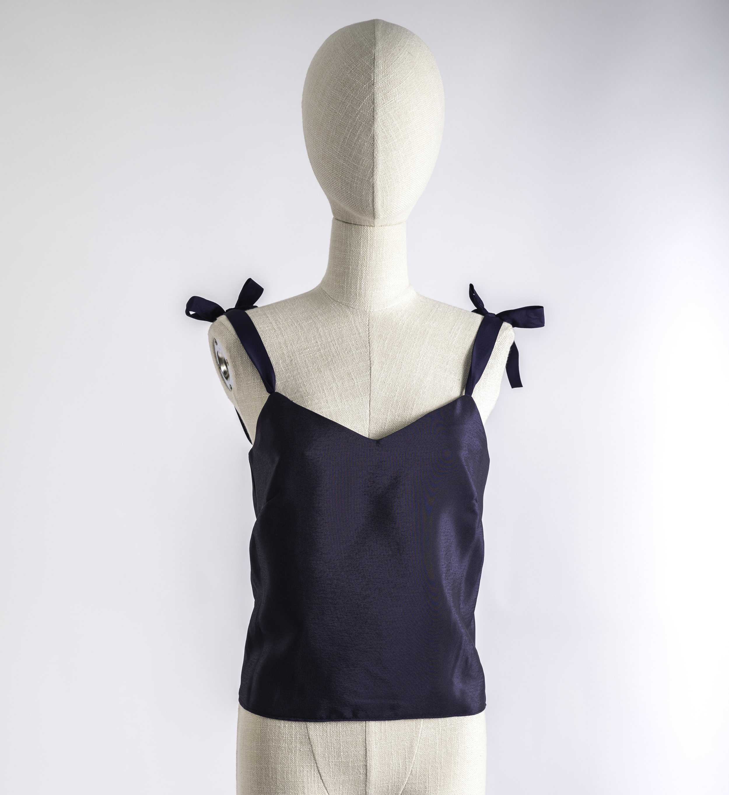 Navy Ribbon Tie Camisole Top — LOVE LEANNE CLOTHING
