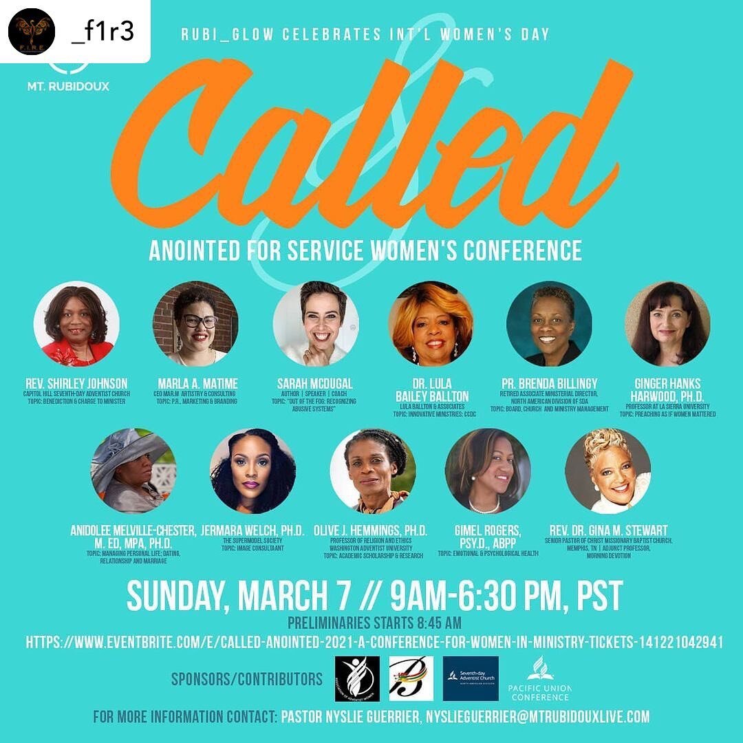 Don&rsquo;t miss this Sunday&rsquo;s &ldquo;Called Anointed For Service Women&rsquo;s Conference&rdquo;. I will be attending to support my friend who will be presenting at 1:00 p.m. PST on emotional and psychological health. The RSVP link is on the f
