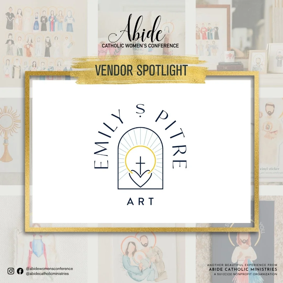 ✨ VENDOR SPOTLIGHT: We&rsquo;re excited to welcome @emilyspitre_art  to Abide 2026! 

Discover the beauty of faith through art with Emily S Pitre Art, a Catholic small business rooted in creativity and devotion. Emily offers hand-painted saint portra