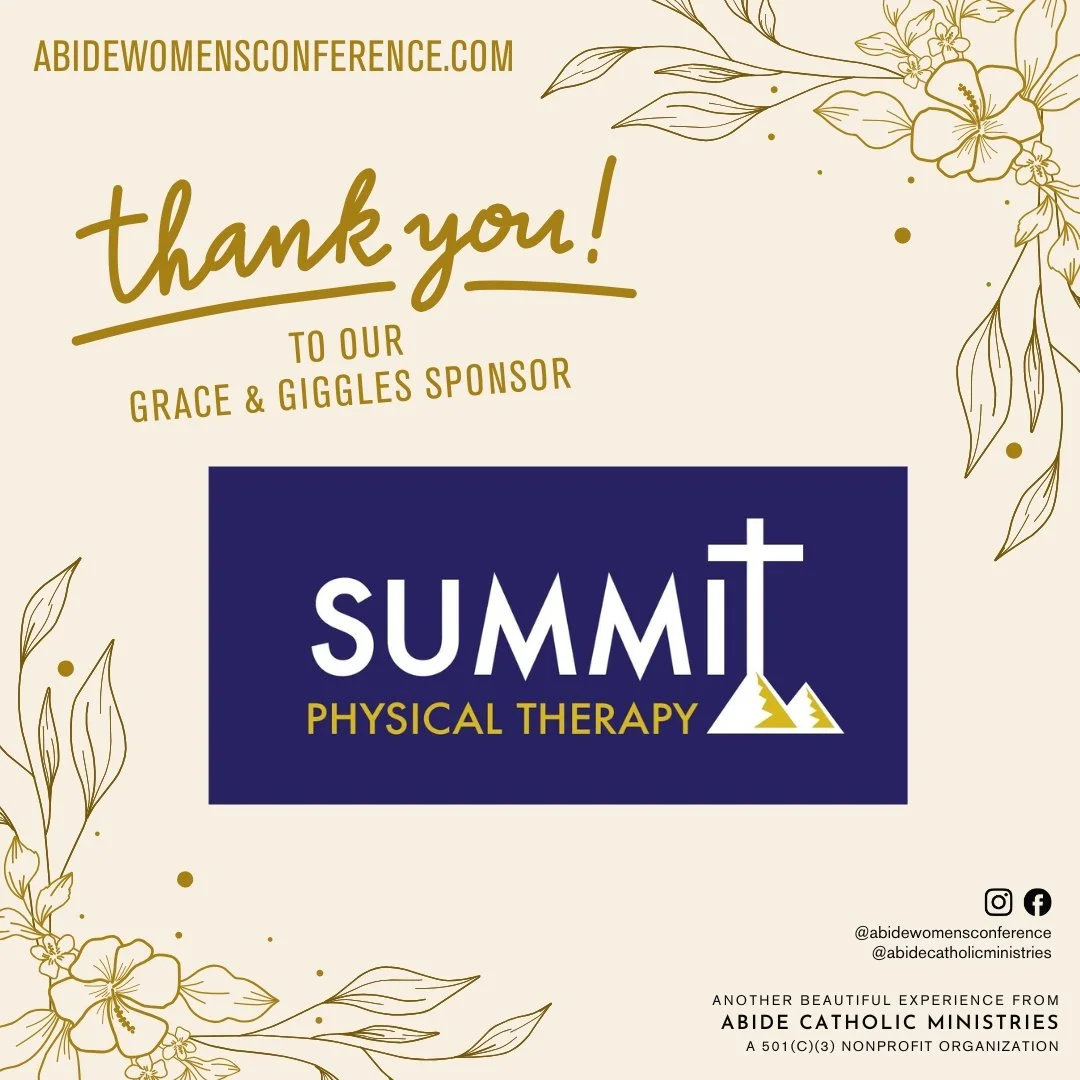 ✨ Named Sponsor Spotlight ✨

We want to express our gratitude for the Grace &amp; Giggles Sponsor 🎉 &mdash; because joy is holy, laughter is healing, and sisterhood is a gift worth celebrating.

We&rsquo;re so grateful to Summit Physical Therapy for