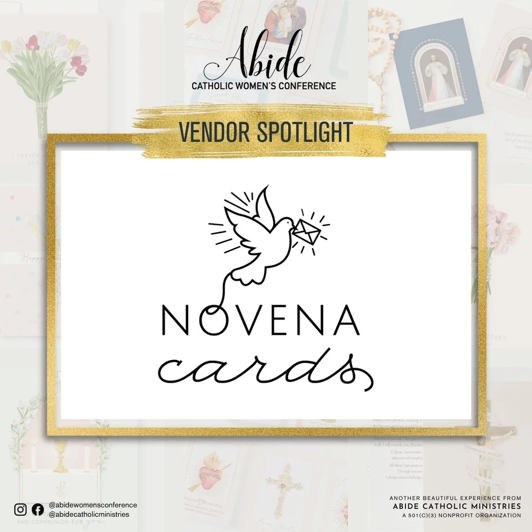 ✨ VENDOR SPOTLIGHT: We&rsquo;re excited to welcome @novenacards  to Abide 2026!

Novena Cards was founded to help people have a tangible way, through Catholic greeting cards, to let someone know they were prayed for. They do this through Novena, Rosa