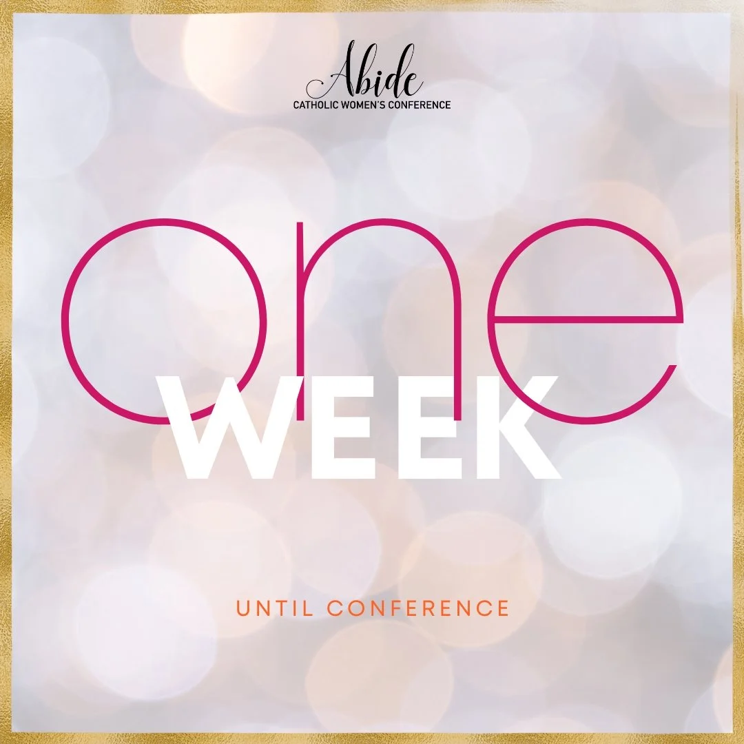 ✨ One Week Out, Abide Friends! ✨

We are officially ONE WEEK away, and we&rsquo;ve been praying for you. Truly. For your heart, your travel, your peace, and your encounter with Jesus this weekend. 🤍

If you haven&rsquo;t received our conference info