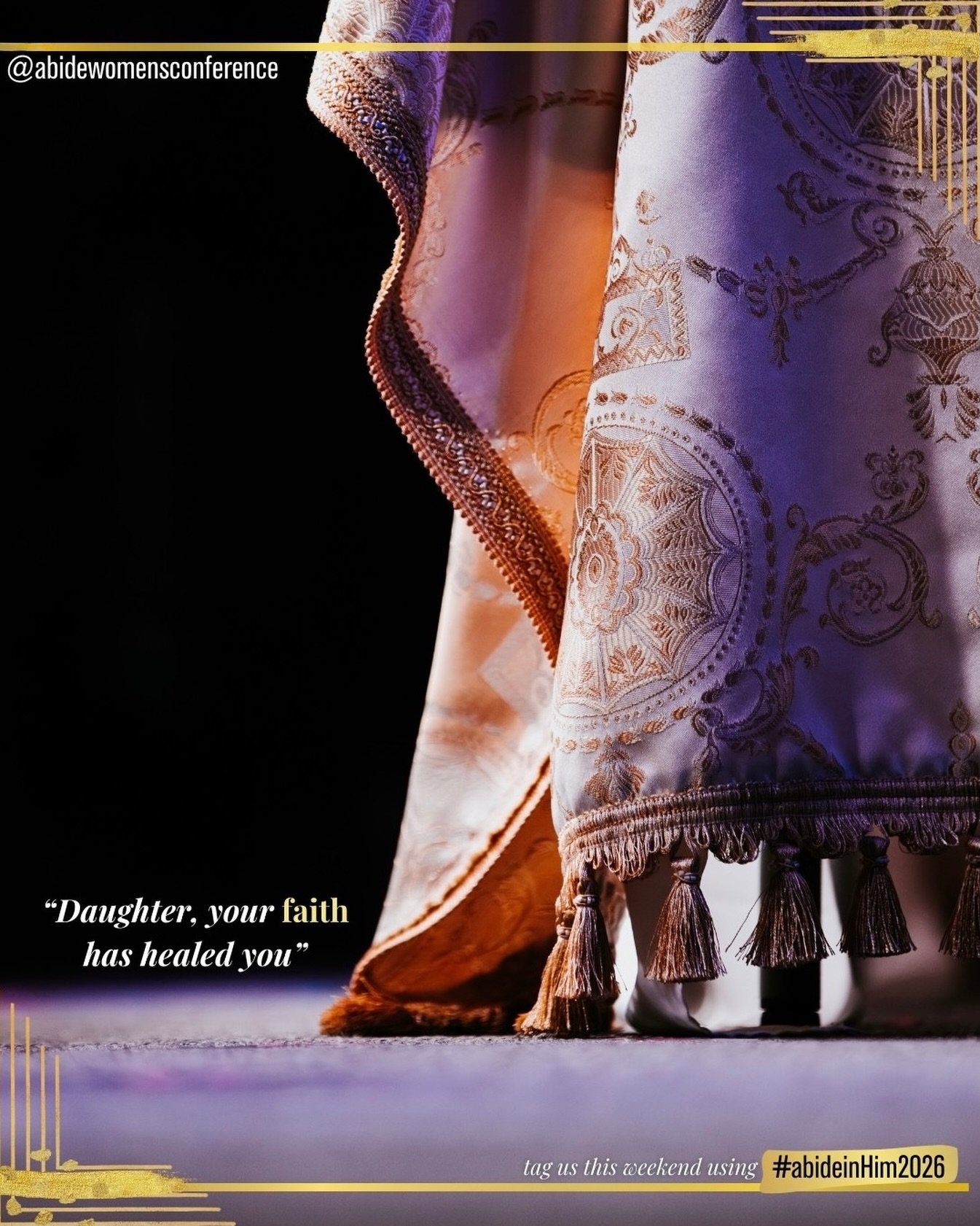 Mark 5:25-34
&ldquo;He said to her, &ldquo;Daughter, your faith has healed you. Go in peace and be freed from your affliction.&rdquo; 

+Daughter, your faith has saved you. &ldquo;Daughter.&rdquo; Daughter. He speaks to her in her identity, not bleed