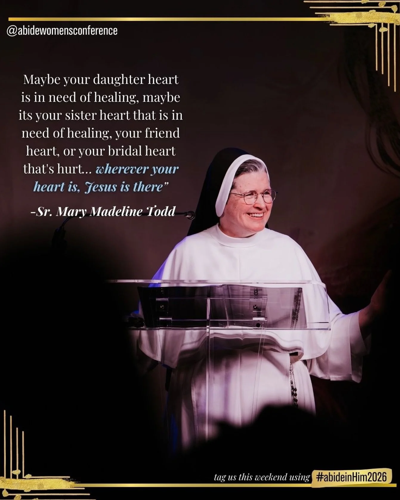 &ldquo;You and I will find our greatest joy when we surrender to the Lord.&rdquo; WHEW! Sr. Mary Madeline Todd nailed her talk on Saturday reminding us of our worth in the Father&rsquo;s eyes as his daughters. 

+ Father thank you for the opportunity