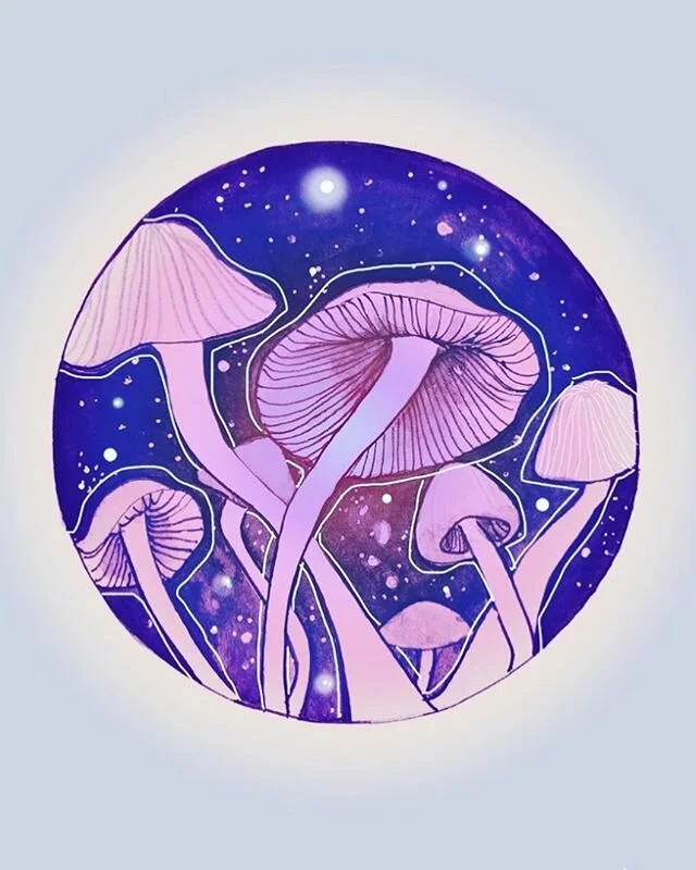 Super grateful for the mushroom tribe 🧚🏽&zwj;♂️🍄✨ Still giving away an assortment of medicinal mushie chocolates + cacao to anyone who tags some friends in the comments. 
Cheers!

Art by @kennareid_art 
#cacao #mushrooms #selfhealing #wellness #bl