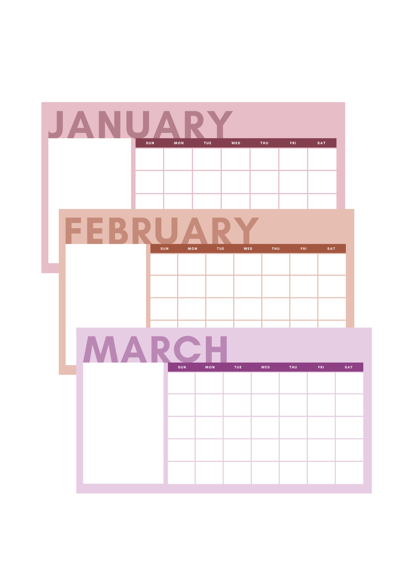 PRINTABLE 12-MONTH CALENDAR