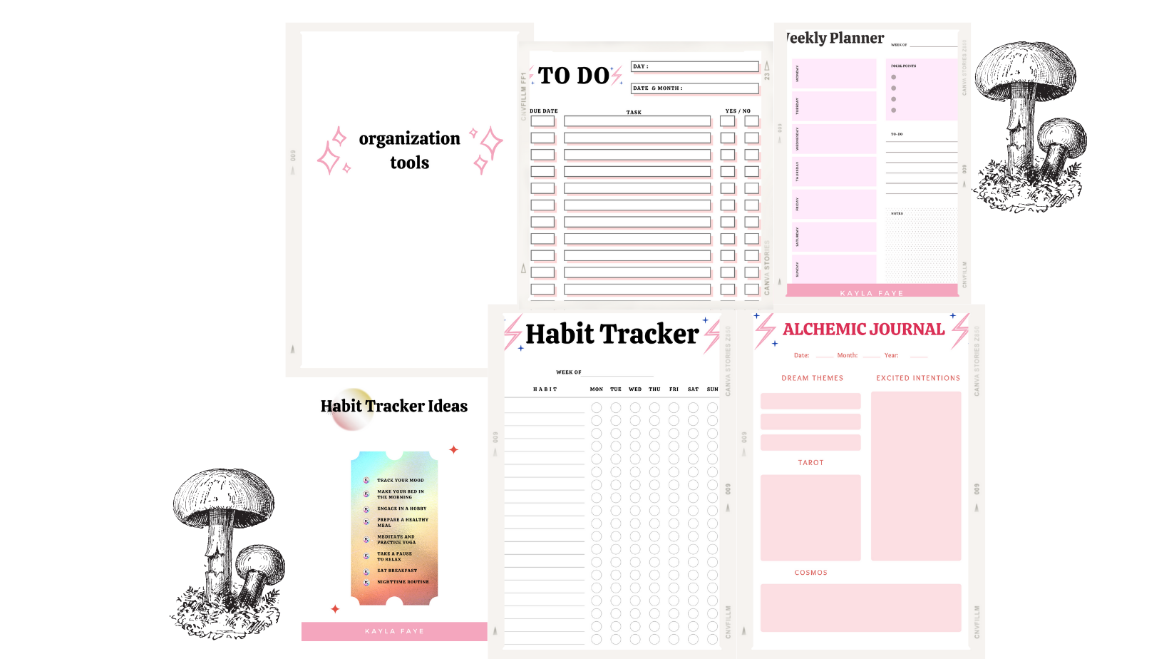 FOCUS TOOLKIT - Productive AF | Organization Tools | Planners & Calendars | Budget | Habit Tracker