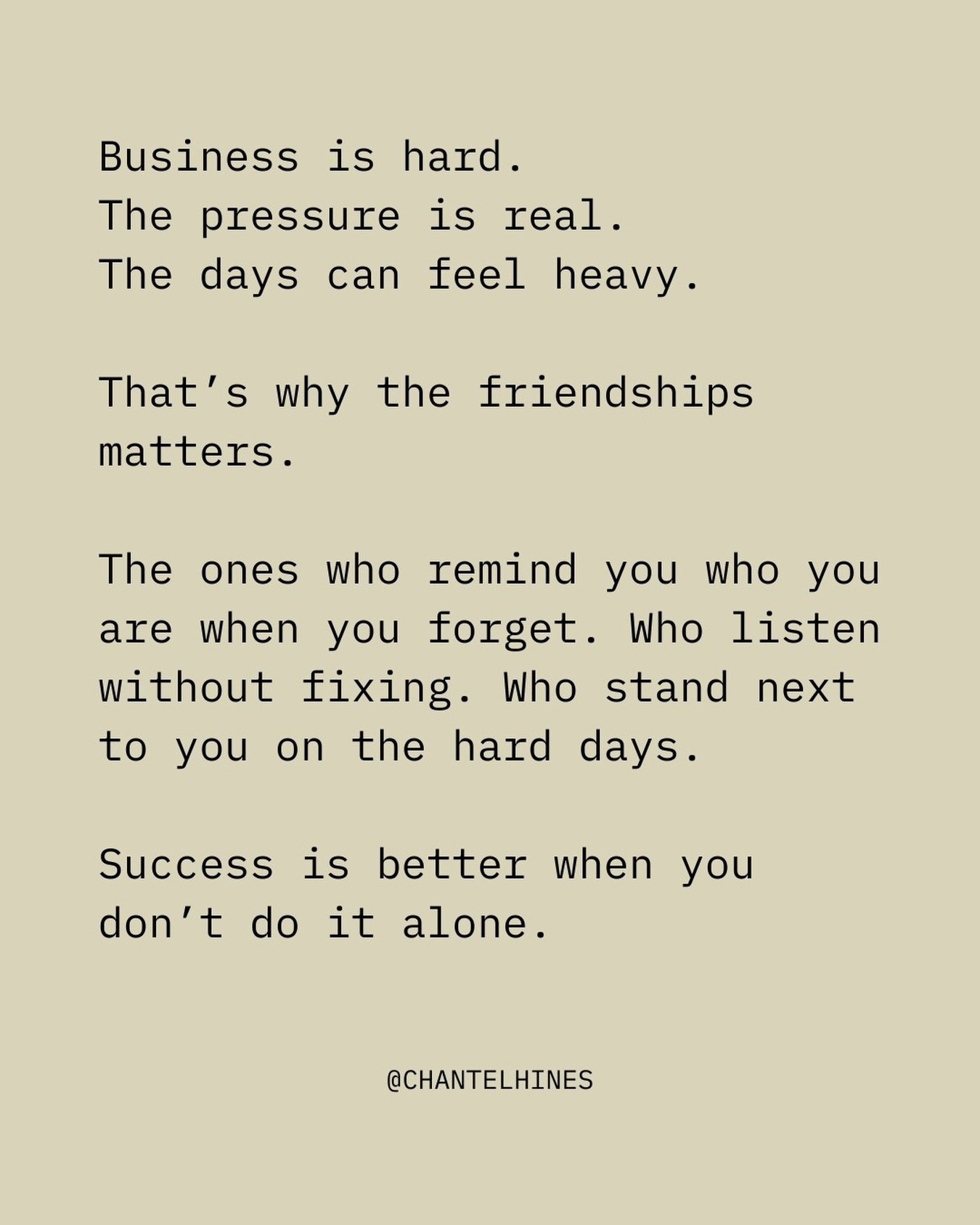 Some days business feels heavy.
Deadlines, decisions, expectations.

Grateful for the friends who sit next to me in the hard moments and remind me who I am.
Success hits different when you&rsquo;re not doing it alone. ✨