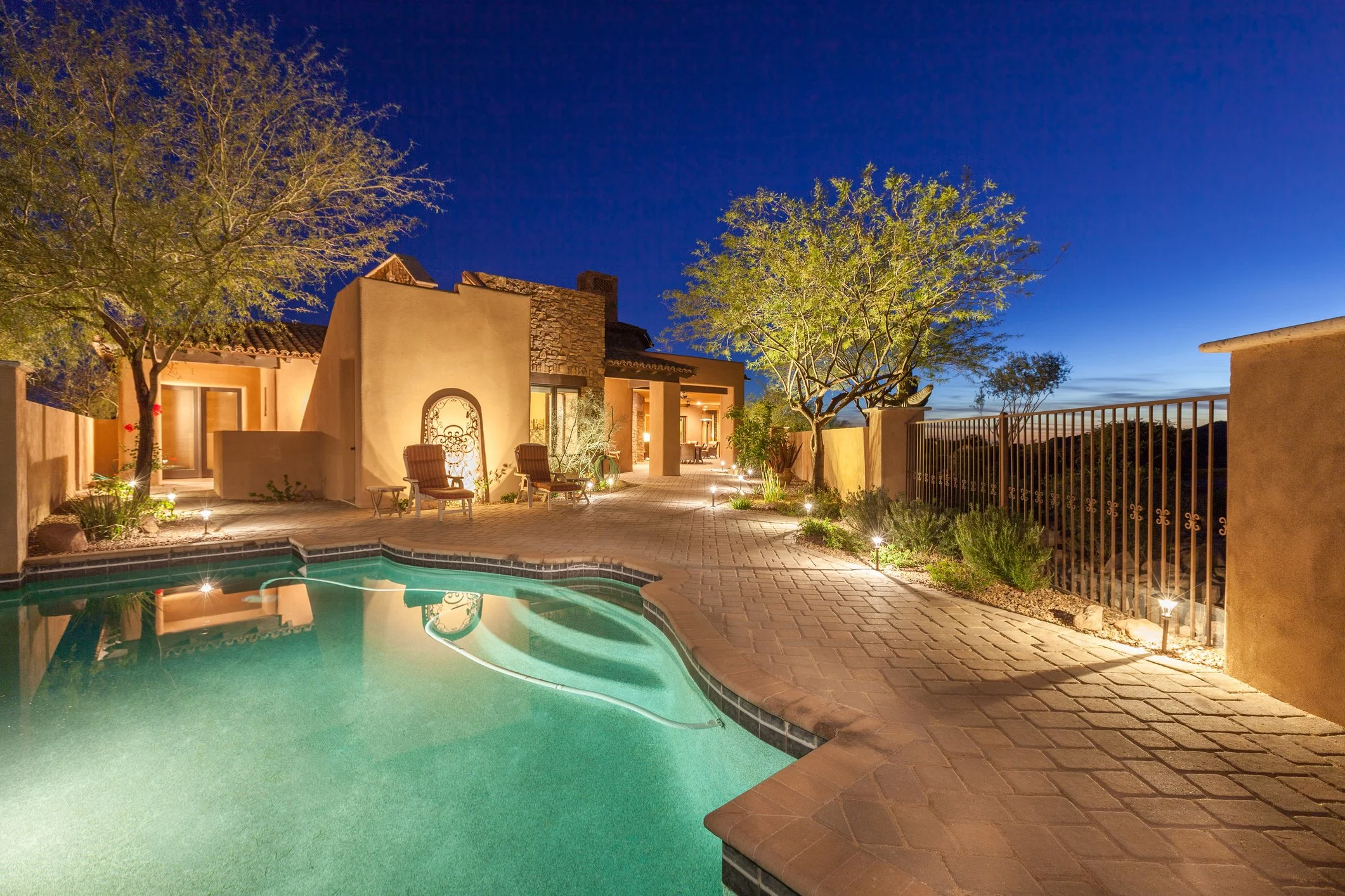 Scottsdale home with pool in backyard