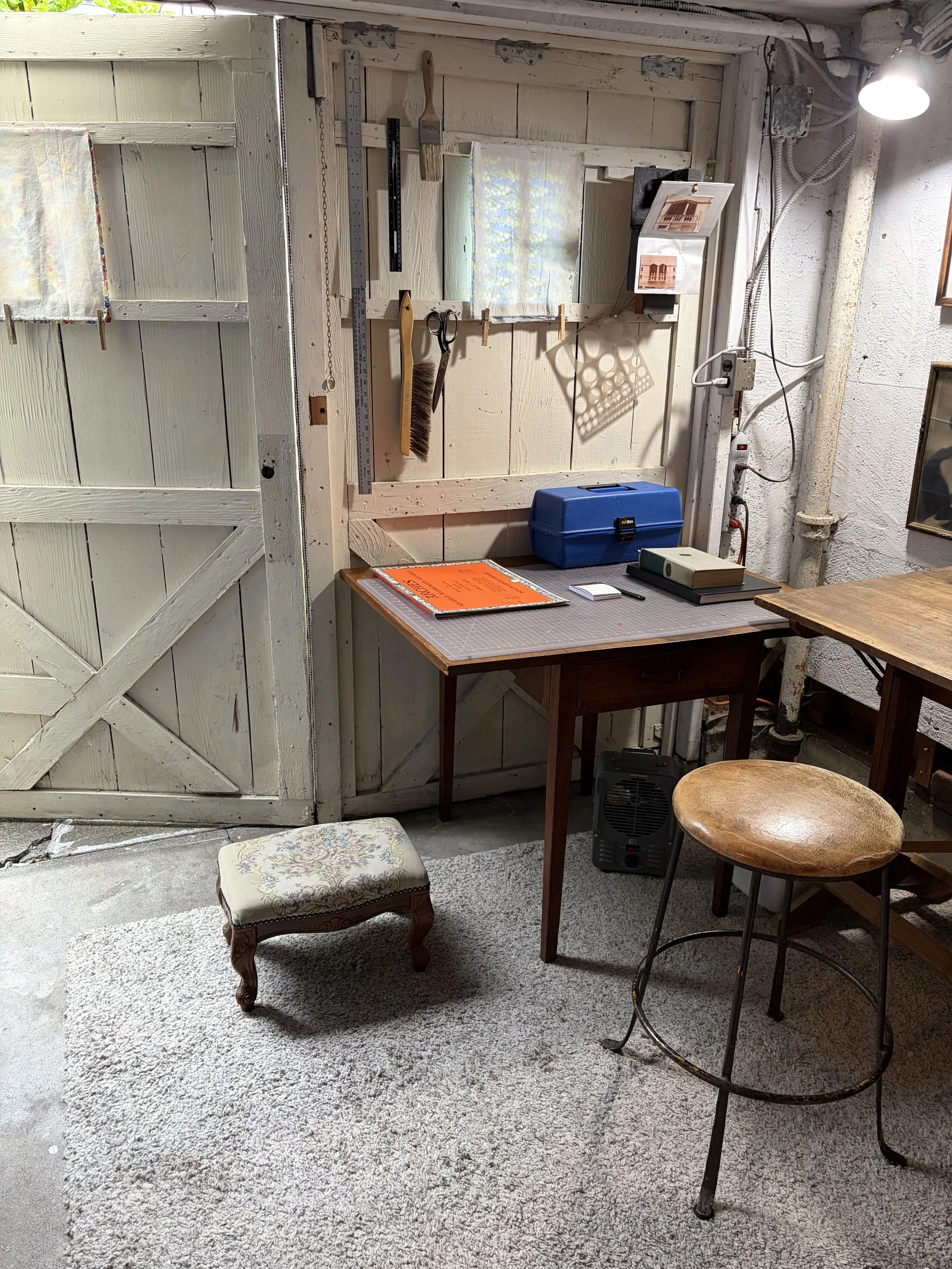 An image of the workspace of Drew Burgess
