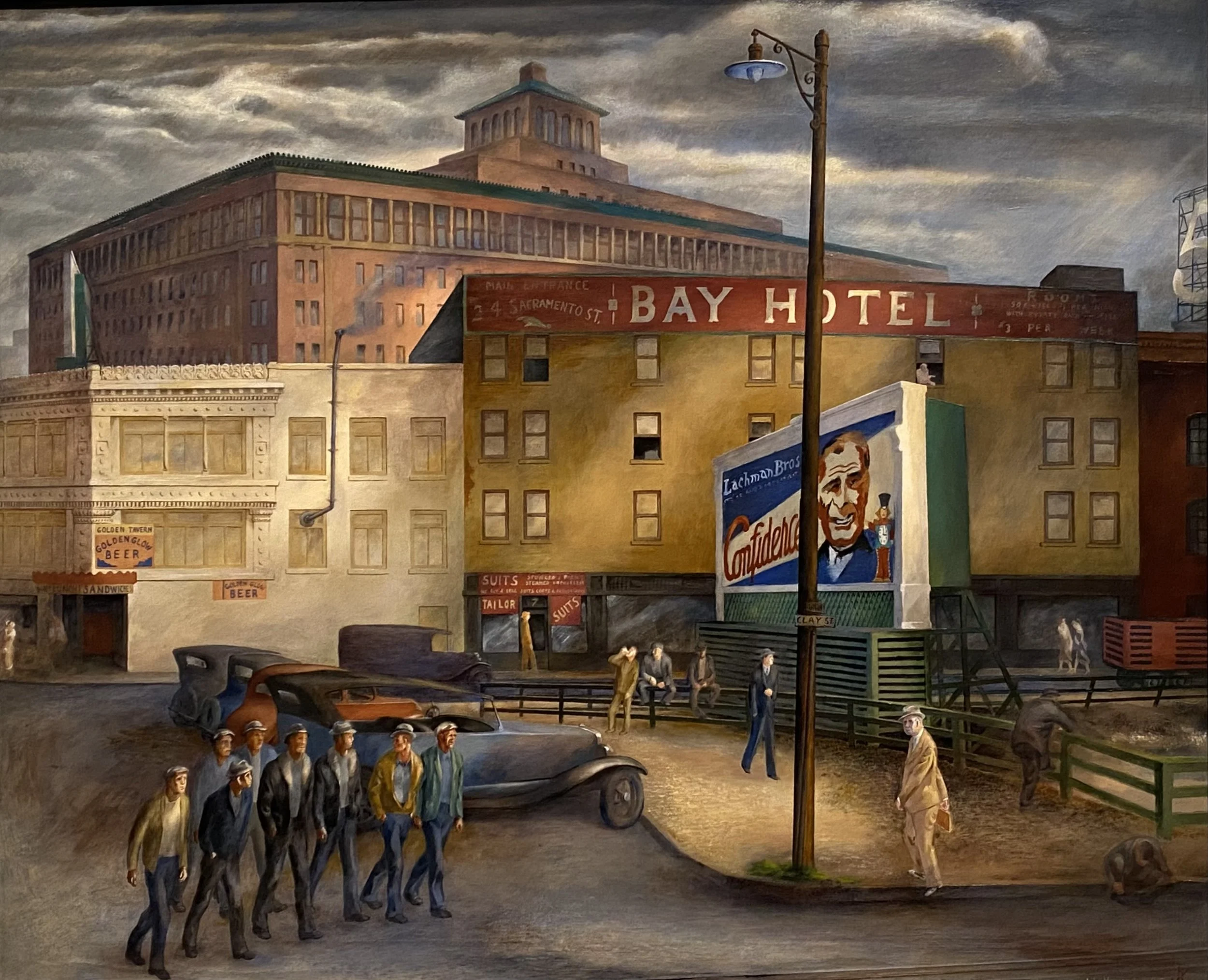 John Langley Howard, Embarcadero and Clay Street, 1935, oil on canvas, M.H. de Young Museum, San Francisco