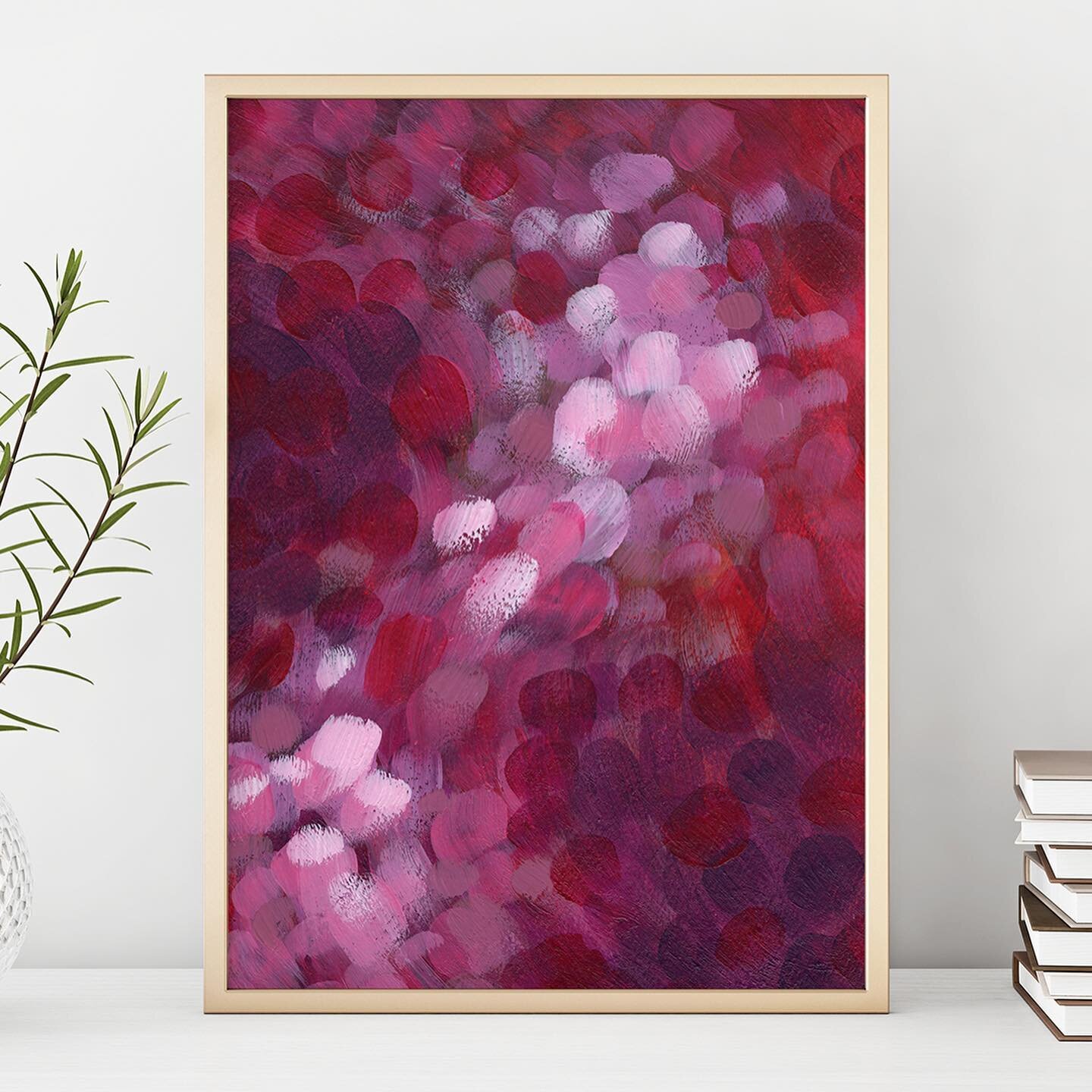 NEW ART &ndash; You heard it here first. I made something new. This moody burgundy piece was something I created over a few weeks. Whenever I had a free 10 minutes (and was inspired) I&rsquo;d add layers of acrylic paint onto thick watercolor paper. 