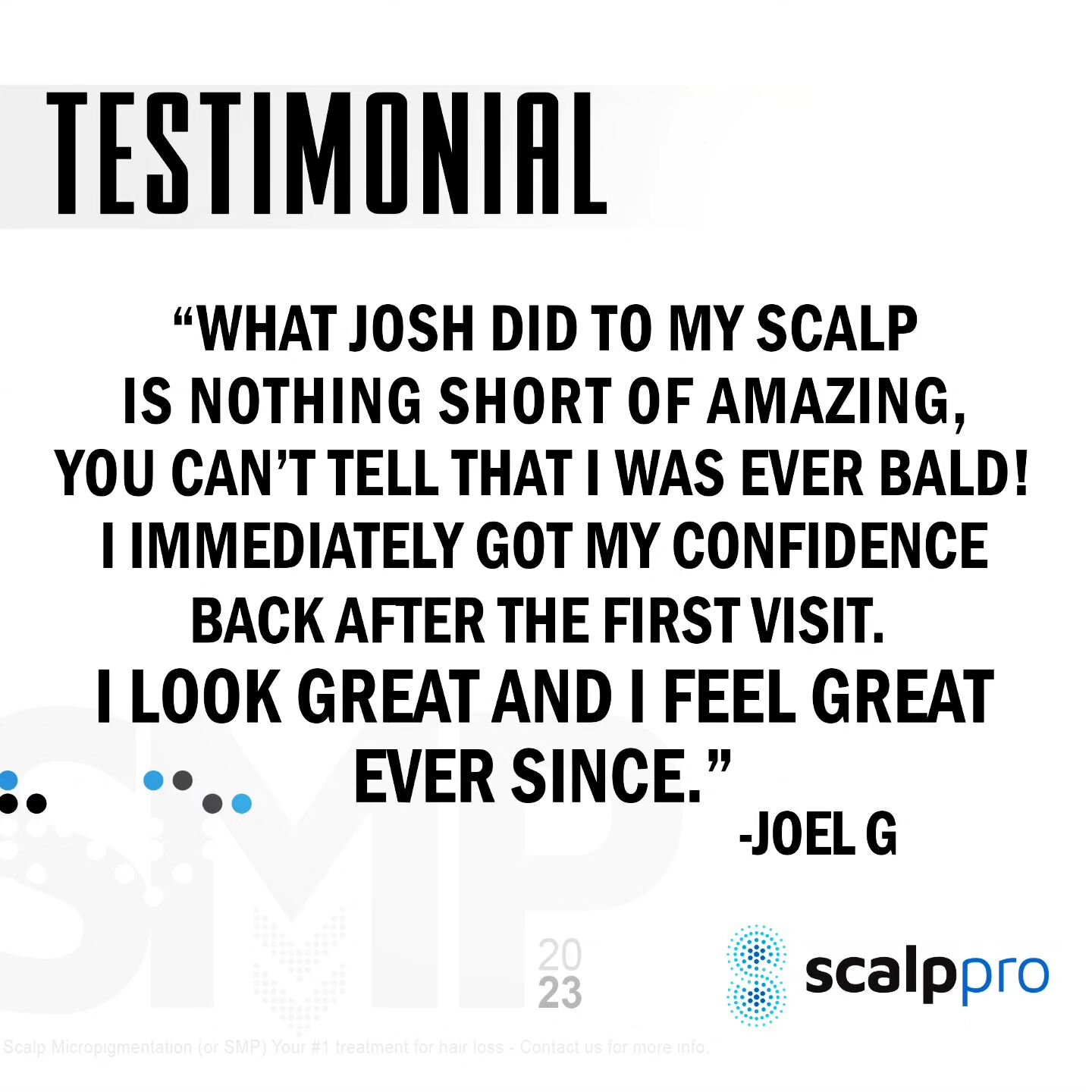 Testimonial from a recent client 🙏At Scalp Pro we strive to make your experience one that has meaning as well as amazing results 💯 

#smp #testimonial #hairtattoo #scalptattoo #hairtransformation #hairlosstreatment #tattoo #midwesttattoo #midwestsm