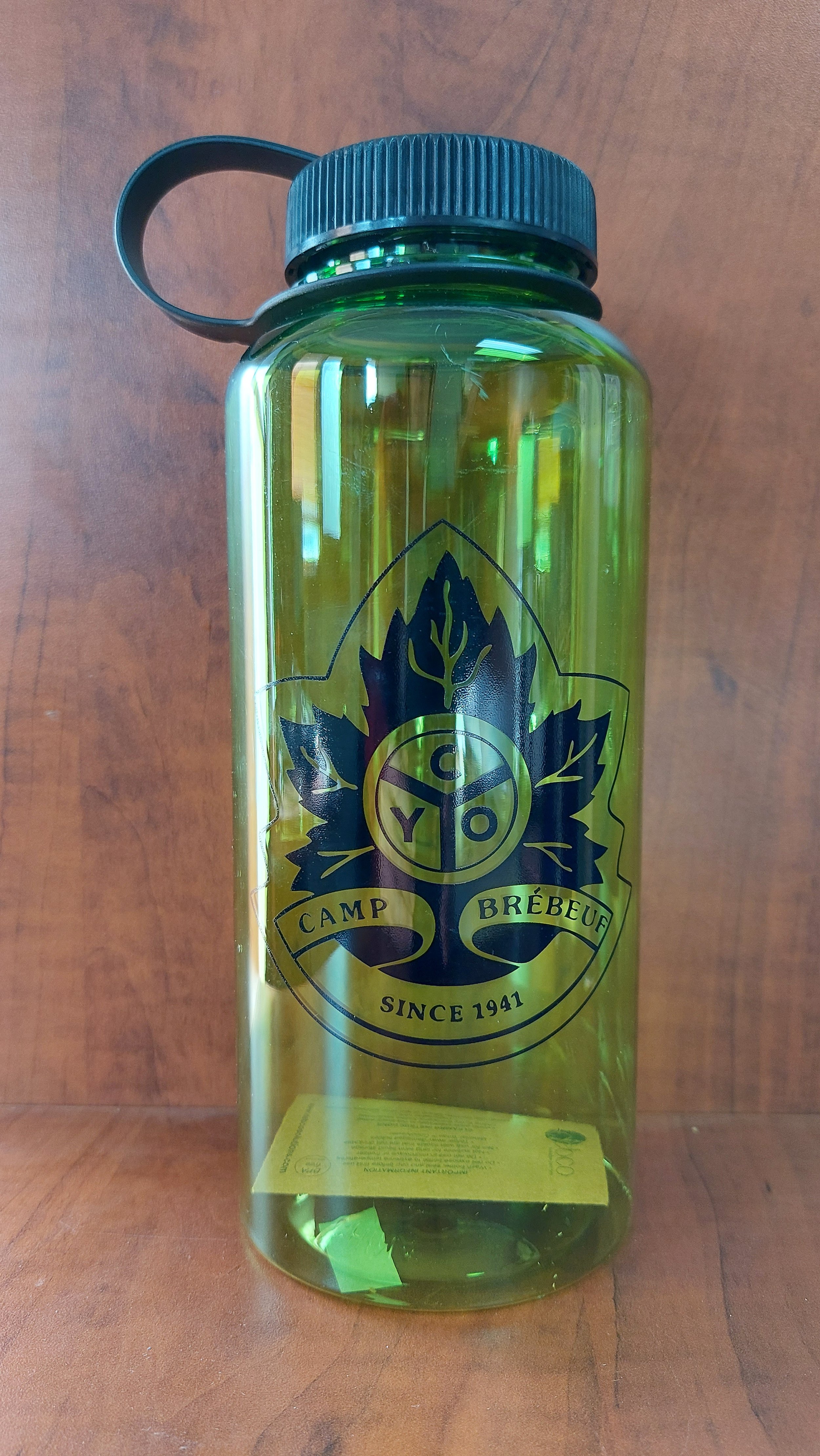 Camp Brébeuf Green Water Bottle $15