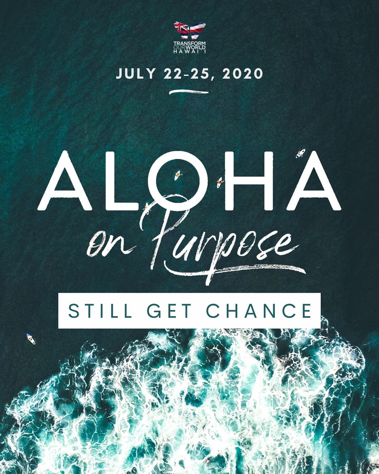 See you tonight for DAY 3 of the ALOHA ON PURPOSE: Still Get Chance Celebration! Tonight we have Barrett Awai &amp; Kaulana, Da braddahs &amp; Dawn O&rsquo;Brien, Pastor Allen Cardines &amp; Pastor Ellie Kapihe sharing! Join us for the great music &a