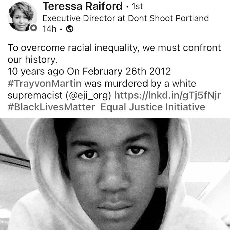 A decade Trayvon should have been here. #BLM 365 days a year. We&rsquo;re still in this fight until every kid is safe. #NoJusticeNoPeace 
Donate to @dontshootpdx.