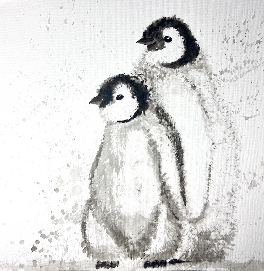 Penguins Painting Printed or Canvas Acrylics Austin Fabinski Michigan.jpg