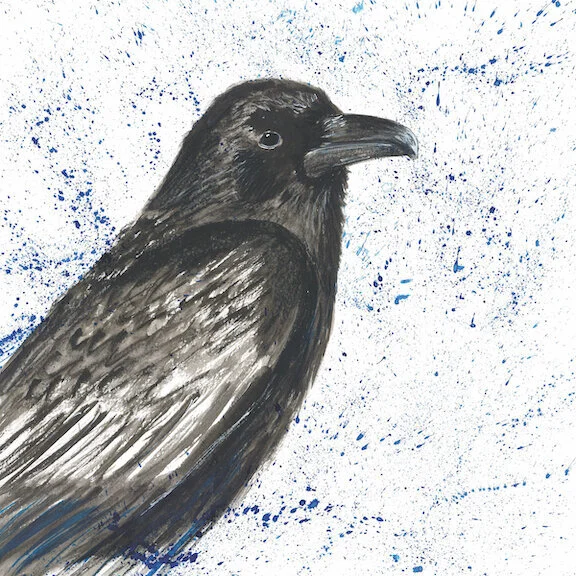 Raven Painting Printed or Canvas Acrylics Austin Fabinski Michigan.jpg