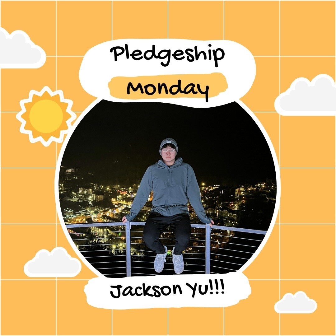 This week's Pledgeship Monday highlight is&hellip;
Jackson Yu!

Year:
Junior

Major:
Marketing + Management

Dynasty:
Scouts

Small Group:
Black Eyed Peas

Why did you join APO?
Throughout my life, I've been fortunate enough to receive help from incr