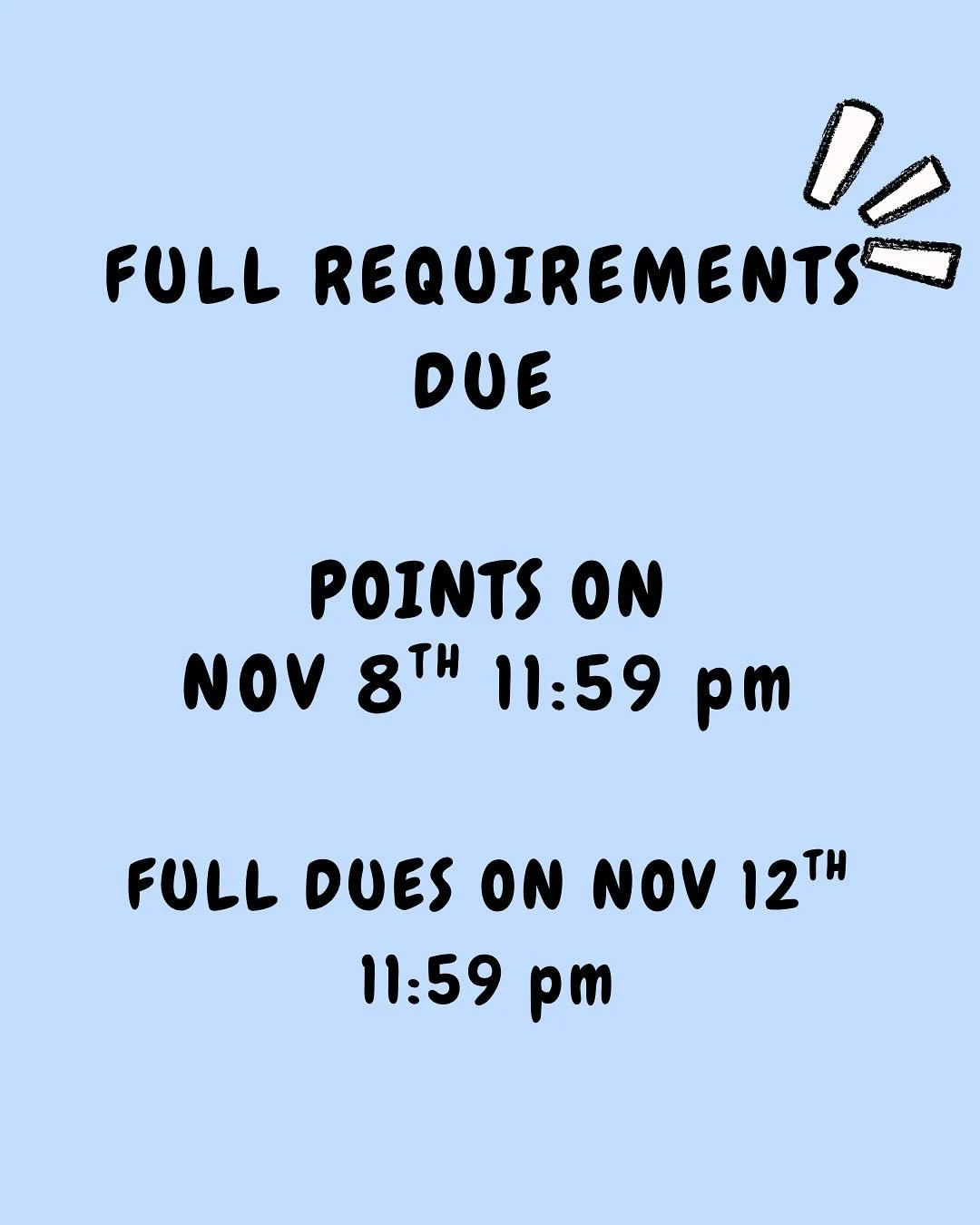 Scroll to look at your point requirements! Make sure to check with your PTAs or the PTDs if you have concerns or questions regarding the point requirements. Excited and hopeful to see you all initiate!