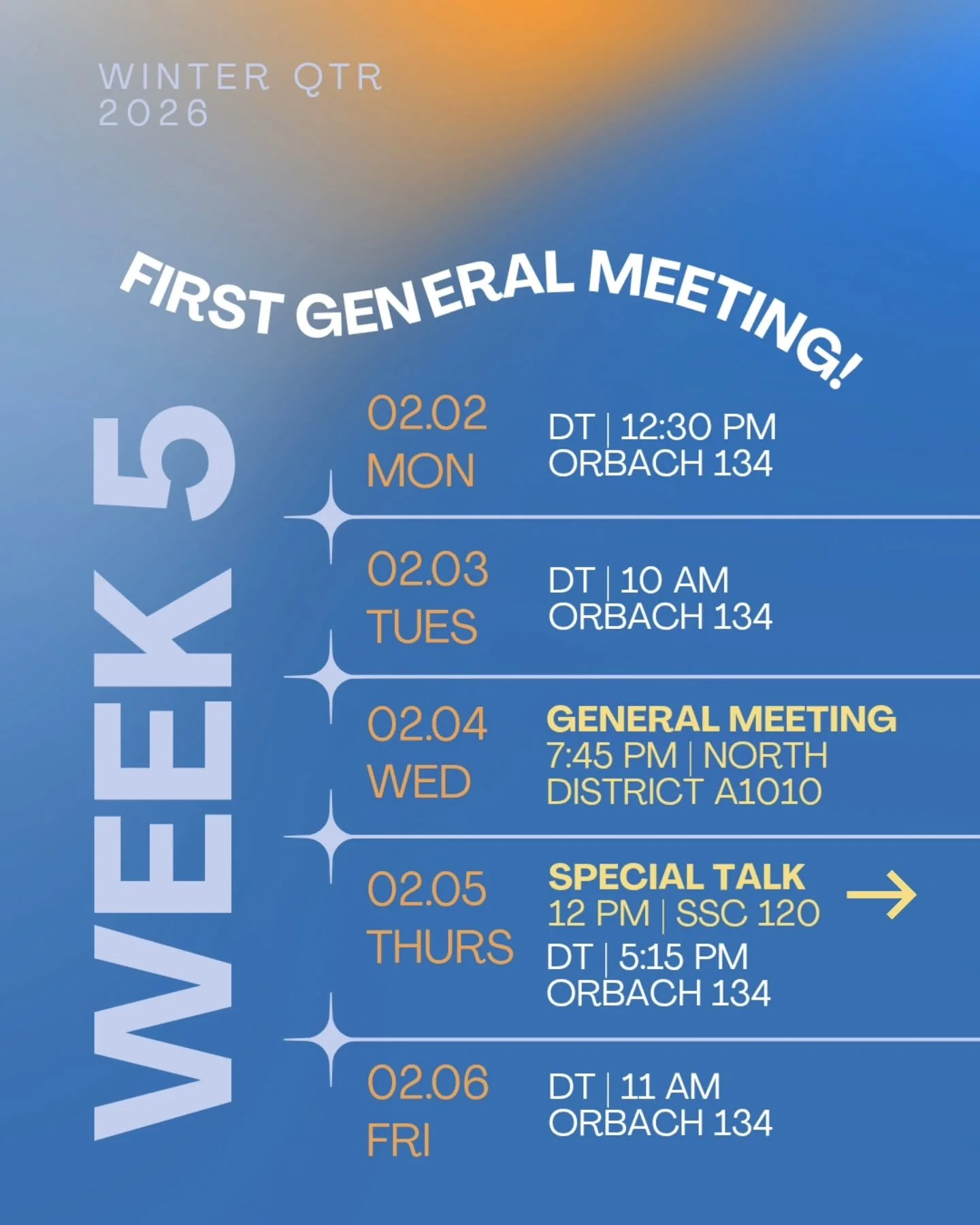 Stay tuned for more deets on our first GM this wednesday 👀✨️!!! (Update: GM starts with dinner at 7 PM!!!)

#a2friverside #acts2fellowhsip #lifeatucr #ucriverside #christianclub