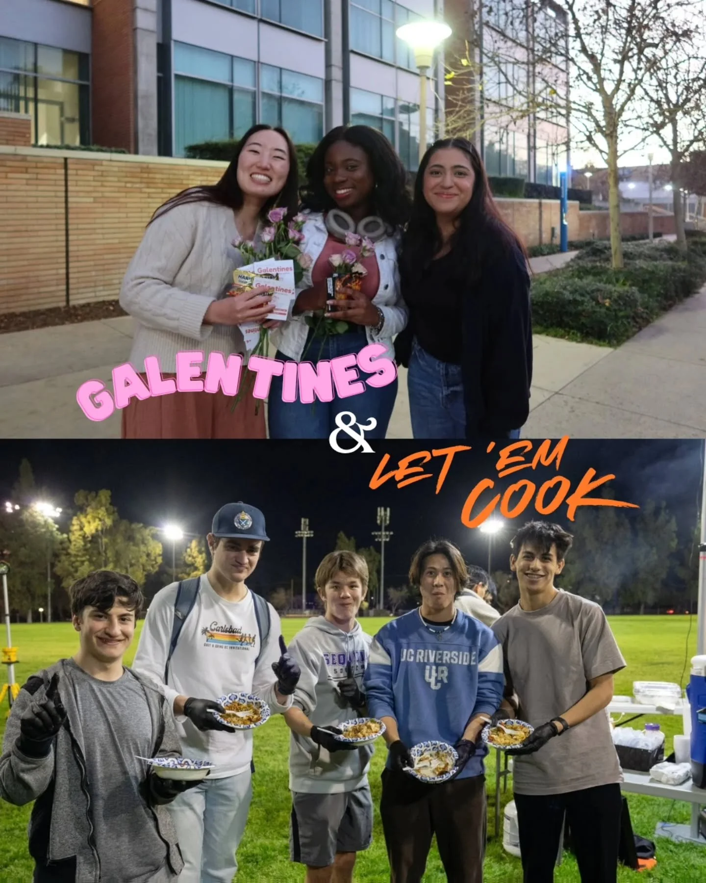 Different vibes, same good times... galentines 💖🎨🍓 &amp; bros let 'em cook 🔥🍳🏃&zwj;♂️

#a2friverside #lifeatucr #galentines #brosnight #ucriverside