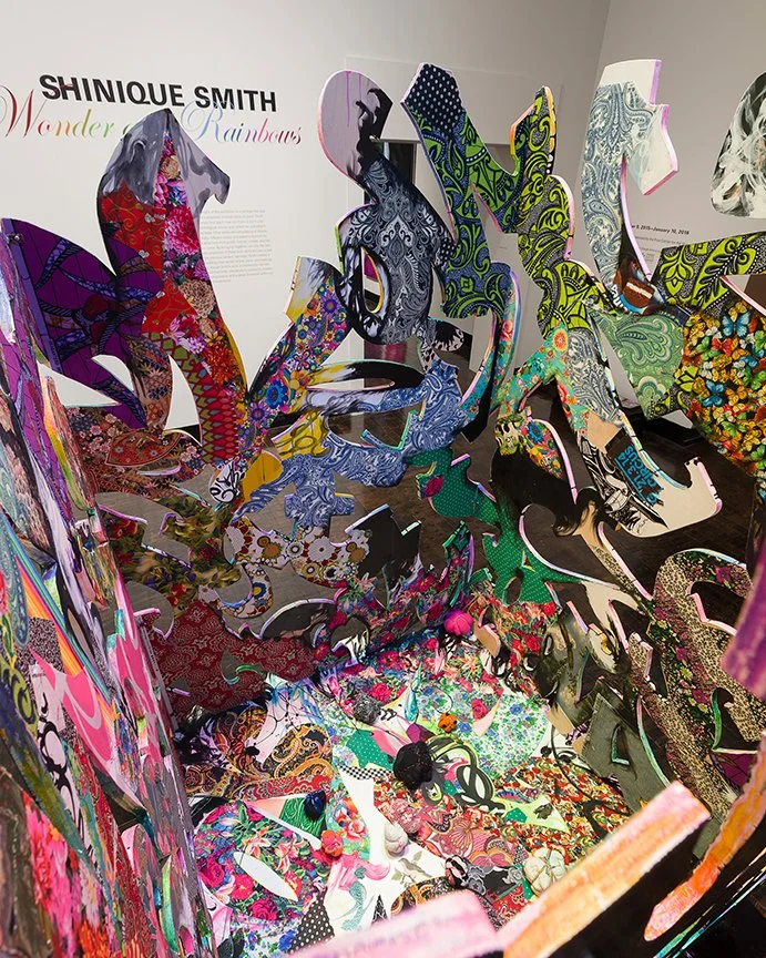 Detail - Open Word Lattice: Black and Rainbow, 2015