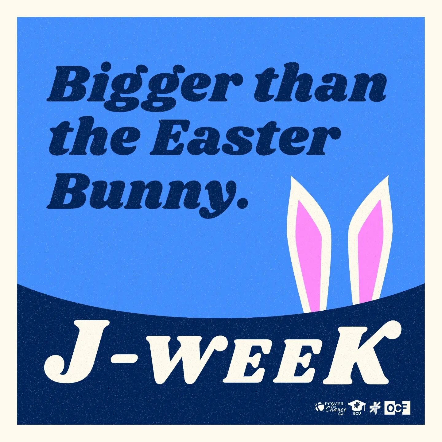 🙏 J-WEEK 💠

It's bigger than the Easter bunny🐇 It means more than the Easter eggs 🥚

 It's Jesus Week! 🎉

Come find out more about what we'll be doing for J-Week this year! 💙
