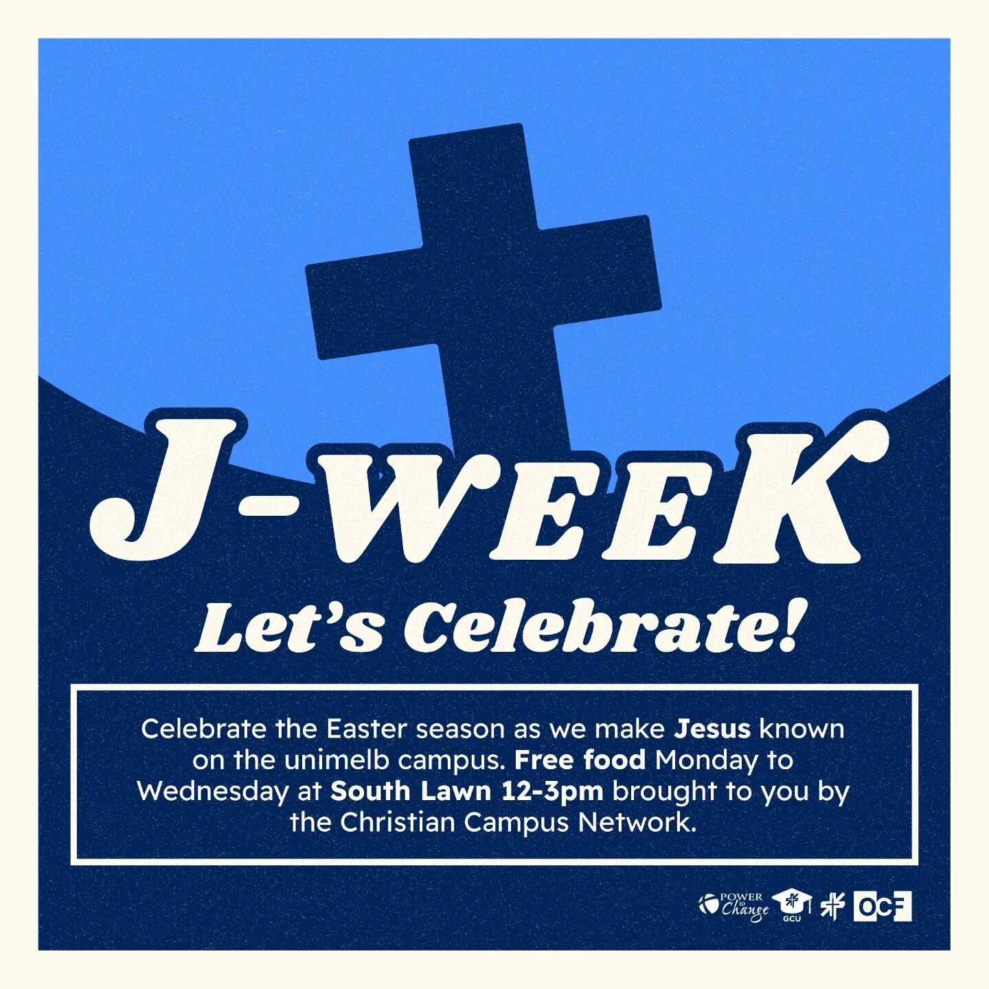 🙏 J-WEEK 💠

What could be a more fitting occasion to share the message of making Jesus known than on J-Week? 🙌

Come and join us as celebrate Jesus from Monday to Wednesday 🥰