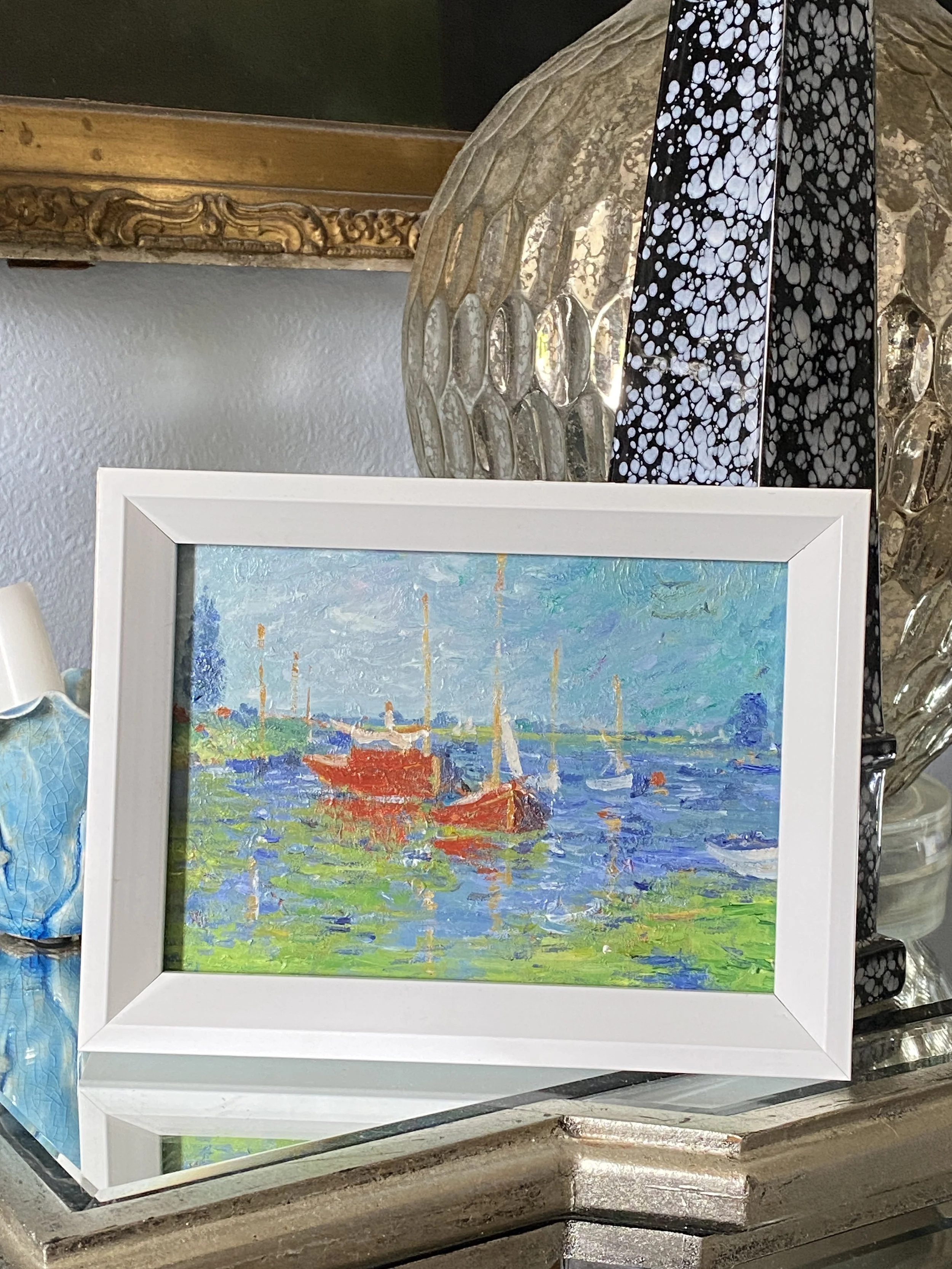 Impressionist style oil on board after Monet
