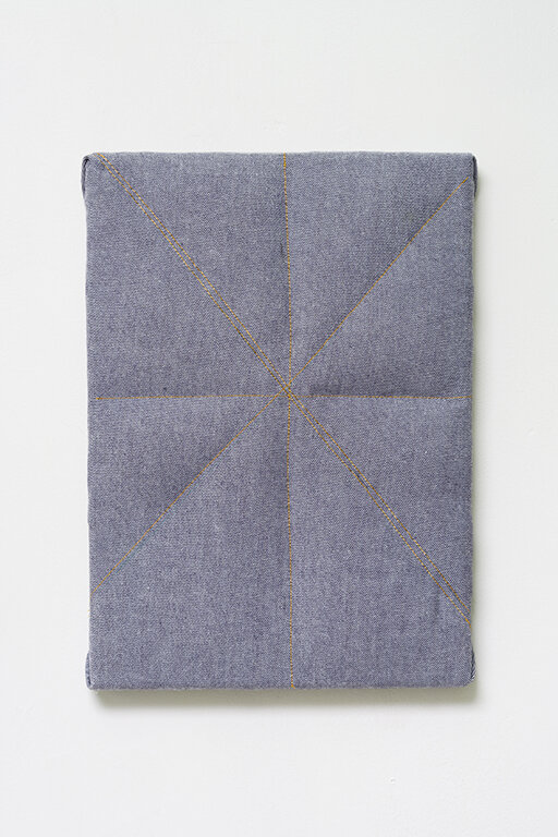 Star and Cross,&nbsp;jeans en sheepwool (Drents Heideschaap), 28 x 20 cm, 2020 (Copy)