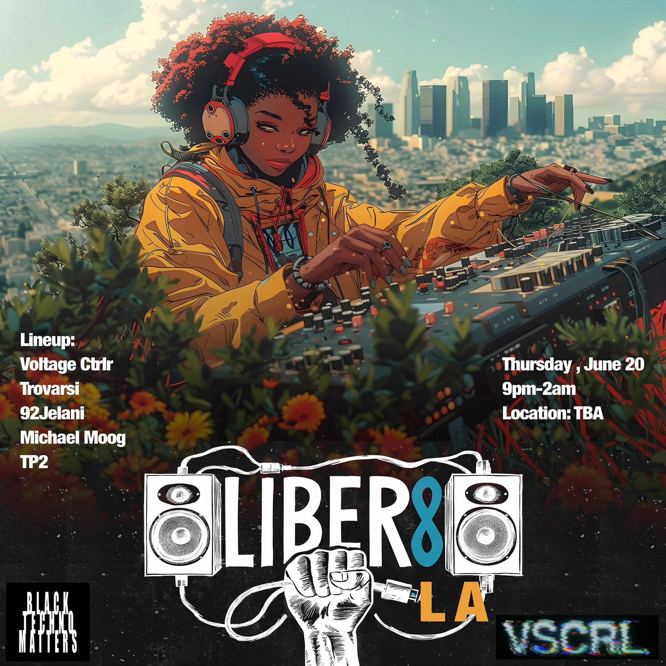 Liber8 LA - Black Techno Matters x VSCRL