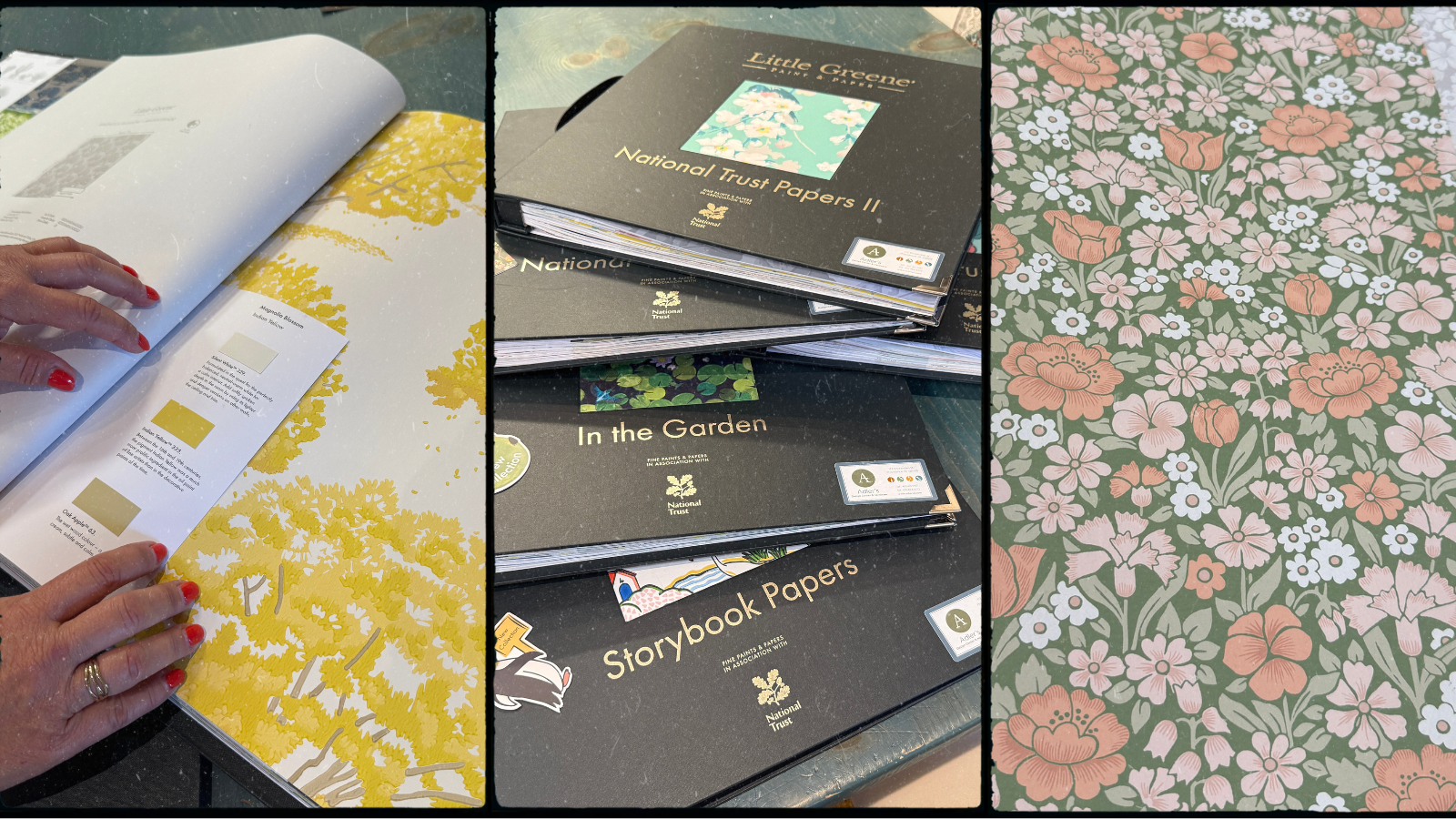 3 images featuring the Little Greene Paint and Paper Wallpaper Collection