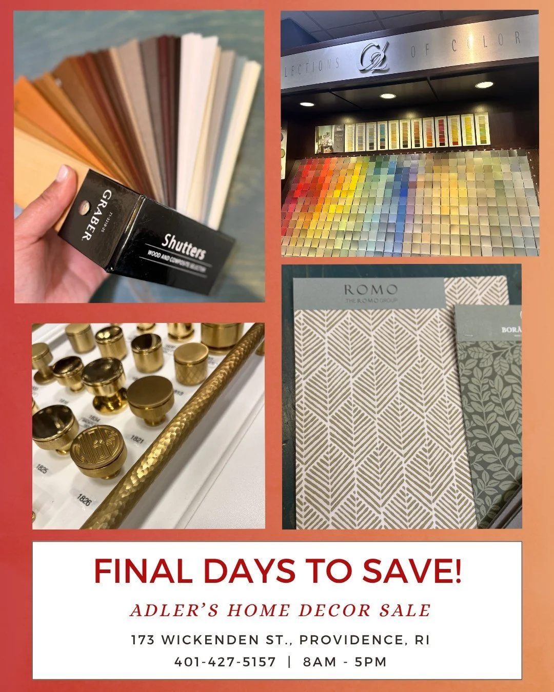 FINAL DAYS TO SAVE! The October Home Decor Sale is almost over, so hurry in to get amazing deals on your favorite C2 Paint, decorative hardware, window treatments, and wallpaper. Even if you haven't started your project - now's the time to stock up! 