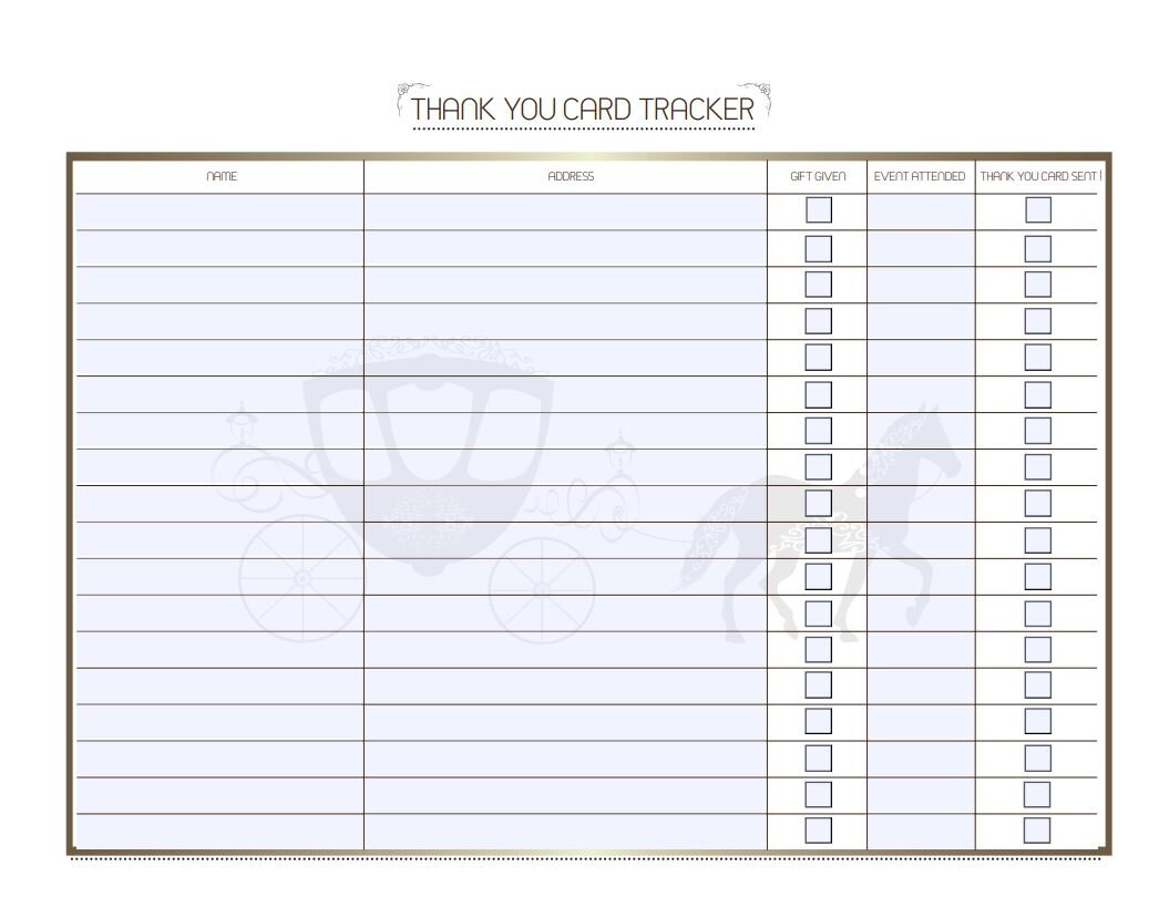PDF Thank You Card Tracker