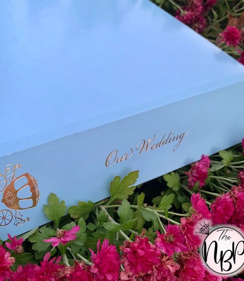 wedding card binder Wedding Card Album | Cover: Ocean Blue Vegan Leather main image 1