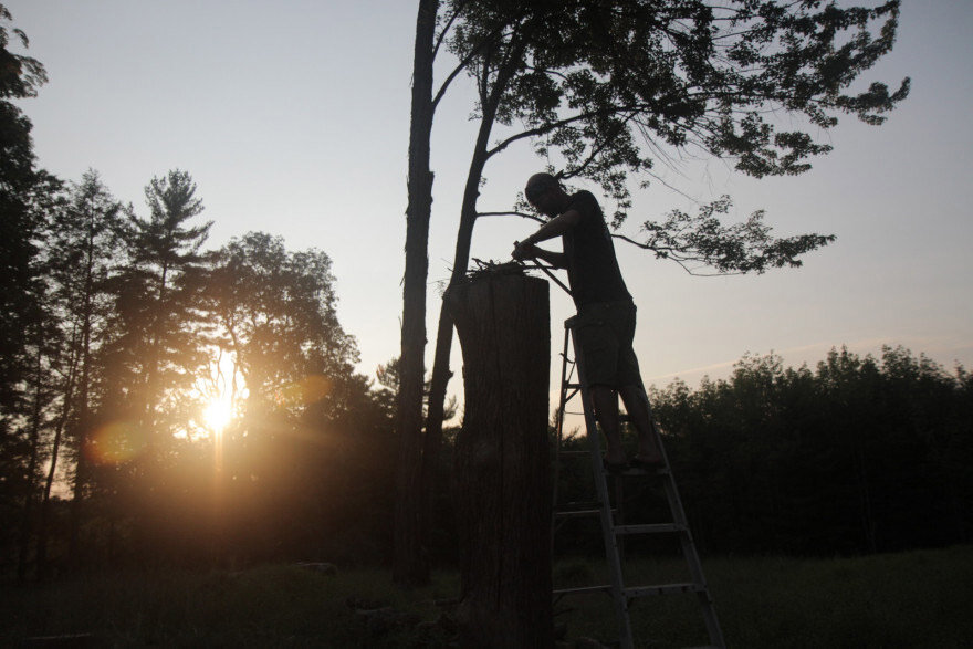  Aaron lights the Swedish fire log 