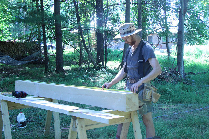  Our builder Michael taking measurements 