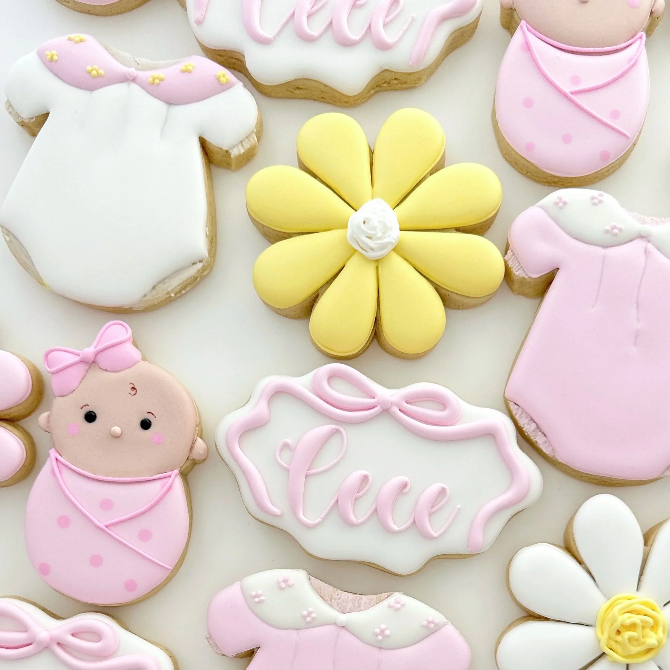 Simple baby girl cookies