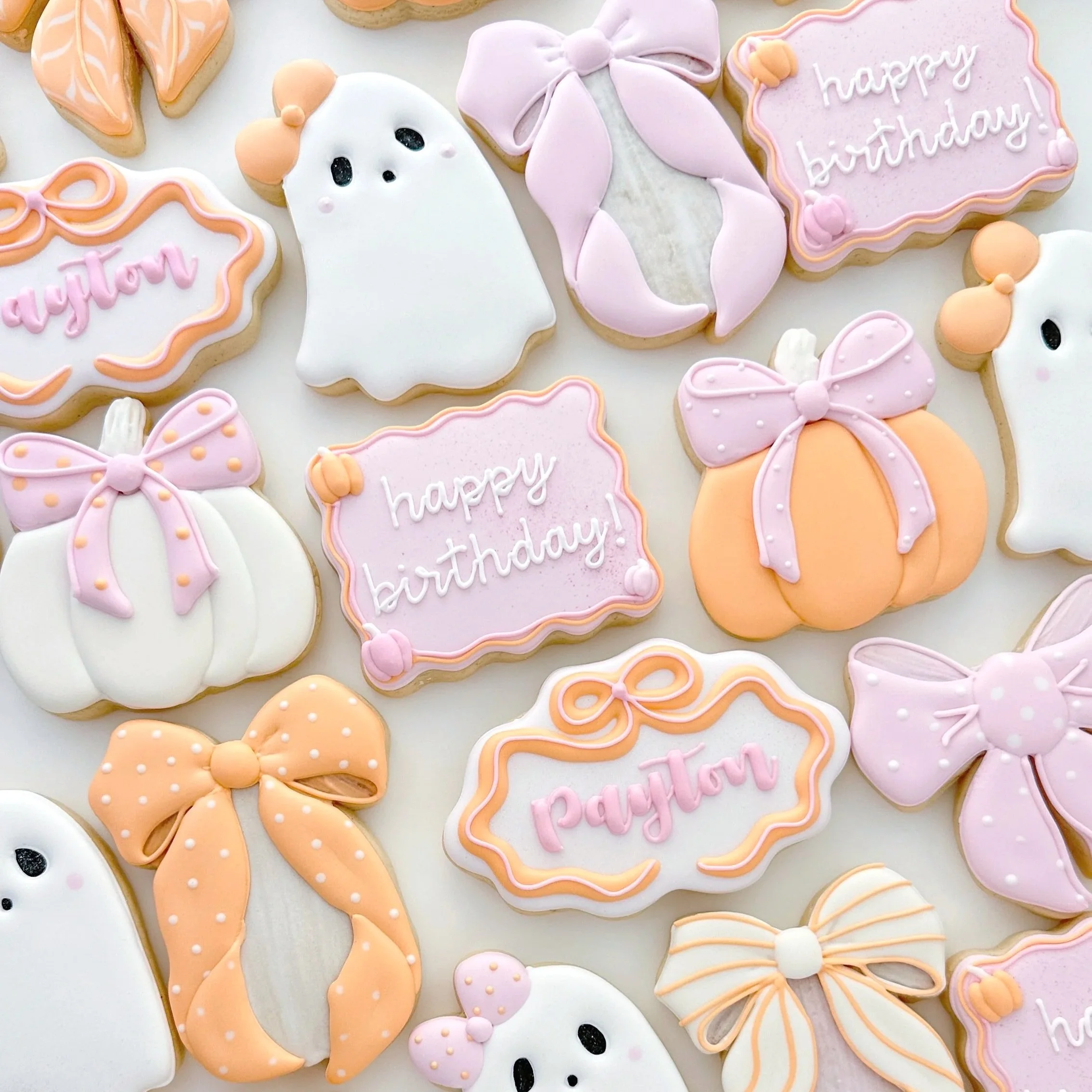 Bows and Ghosts Birthday Cookies