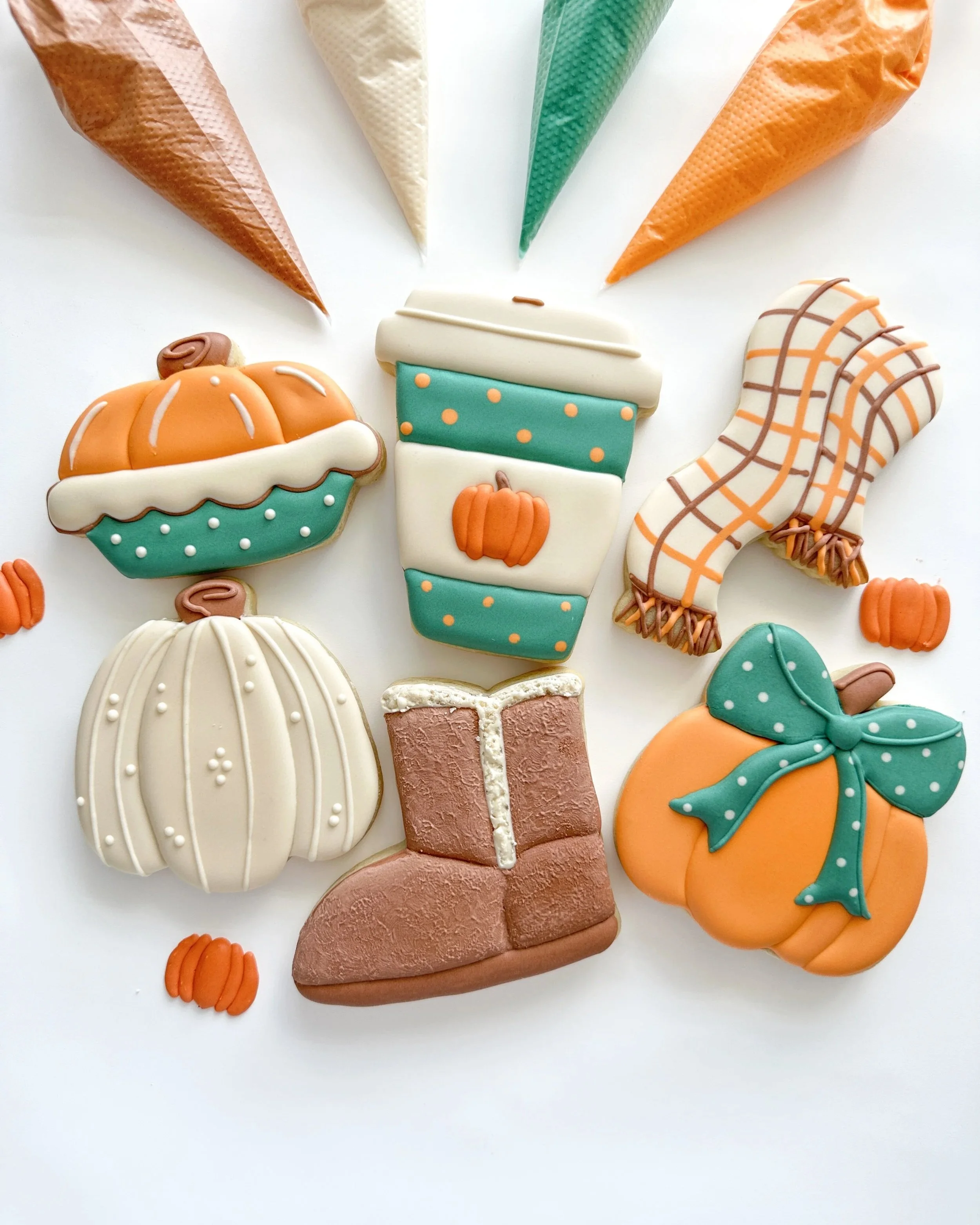 Fall cookies for cookie decorating class