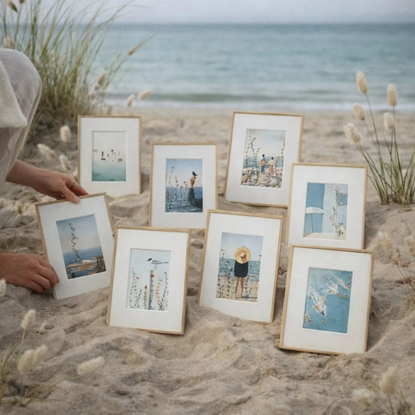 Moi ce que j&rsquo;aime
c&rsquo;est broder l&rsquo;&eacute;t&eacute;.
Les plages un peu trop pleines
les couleurs un peu trop vives
les vagues un peu trop calmes
les enfants qui crient
les mamans qui surveillent
et le soleil qui insiste.
&Agrave; l&r
